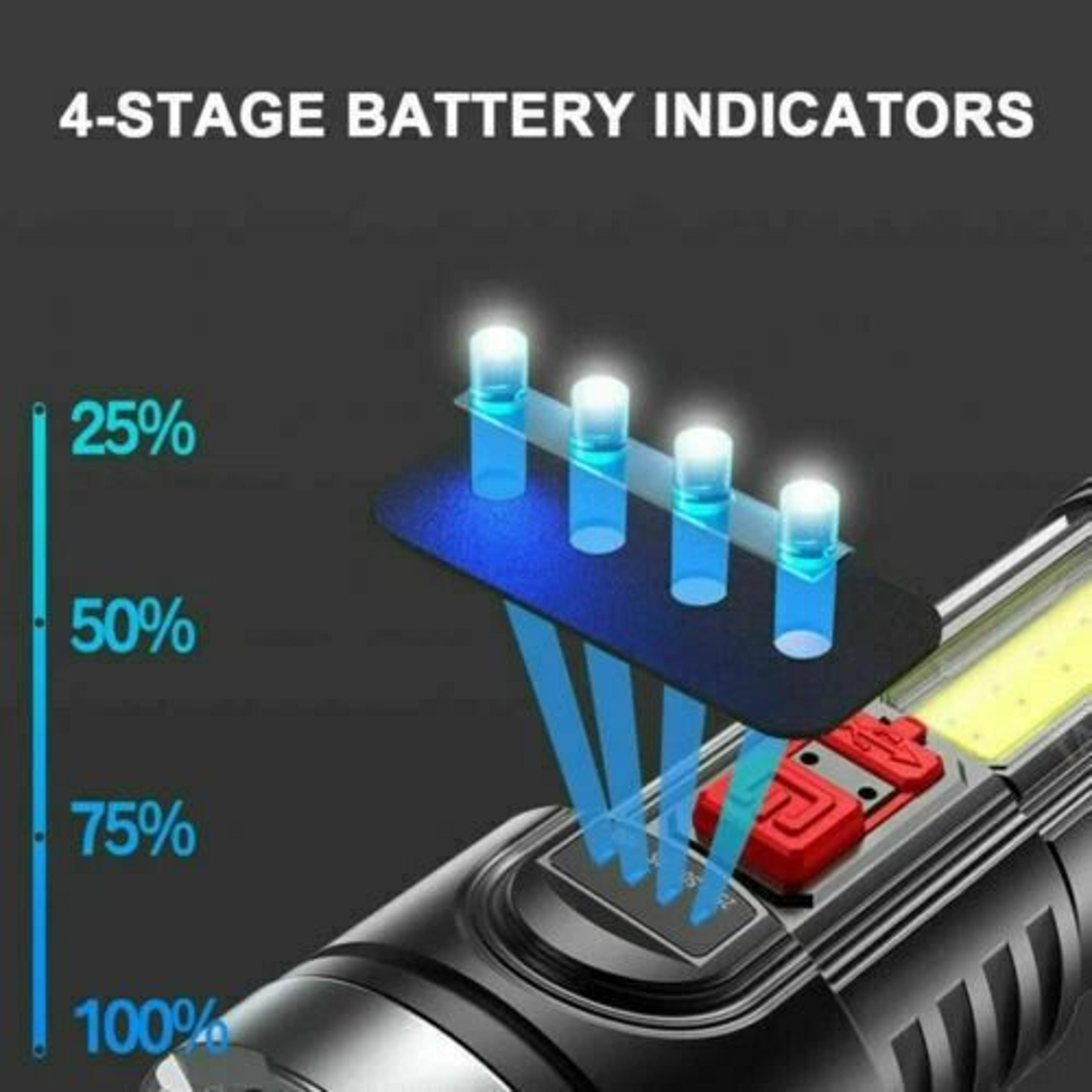 Super Bright Tactical Flashlight USB Rechargeable  Battery Waterproof LED Torch 8