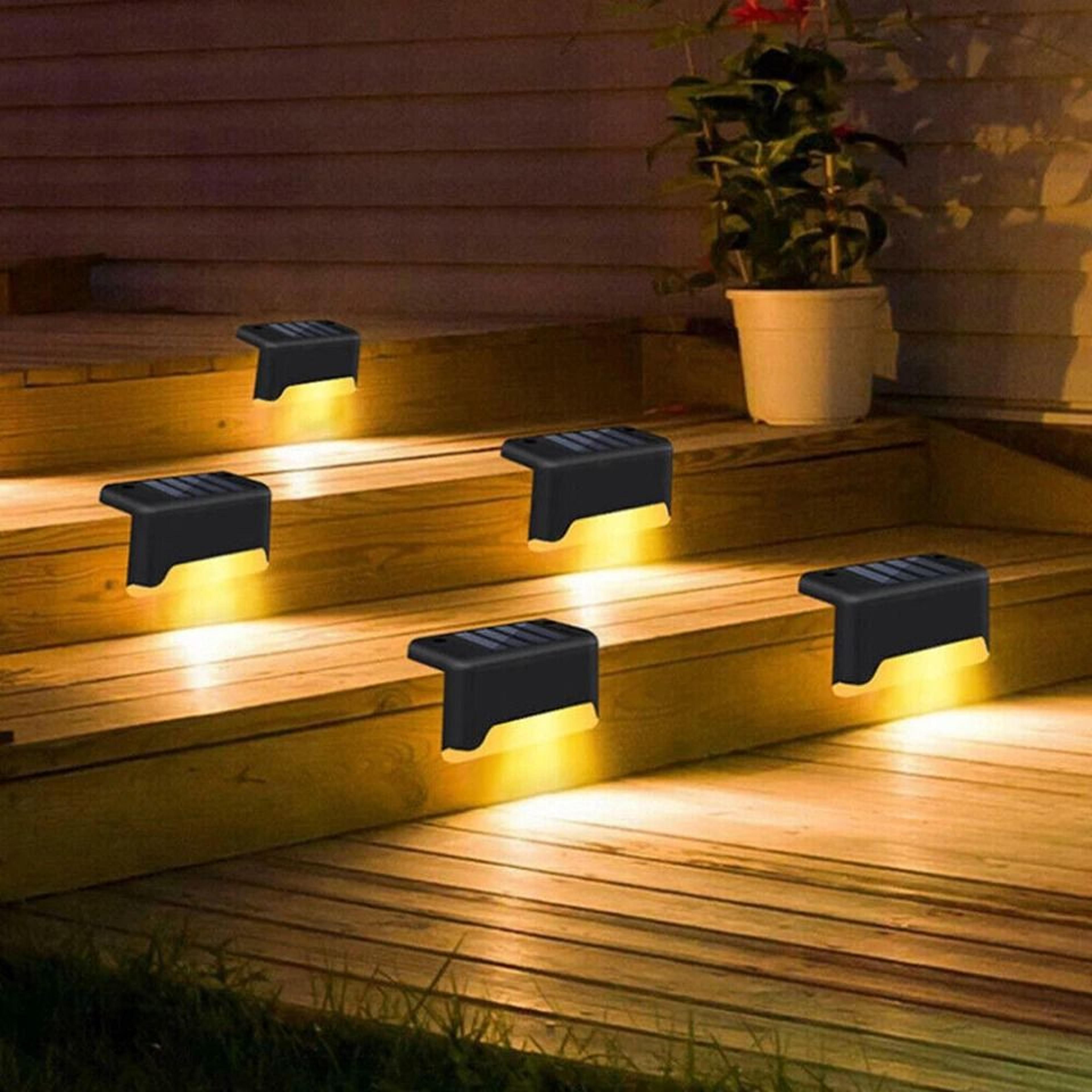 solar deck lights for outdoor spaces waterproof led stairs & fence lighting set