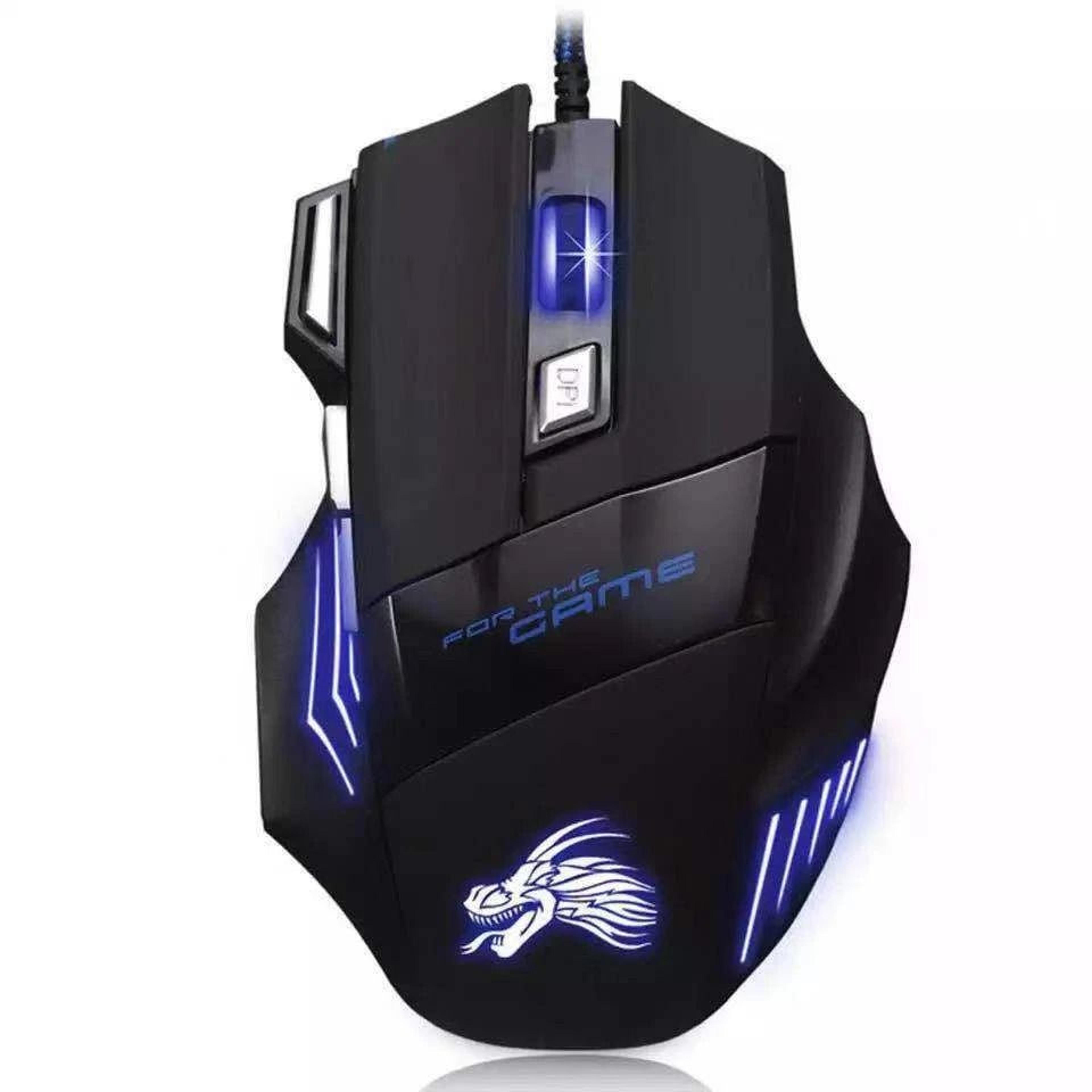 gaming mouse with led breathing lights usb wired for pc & laptop