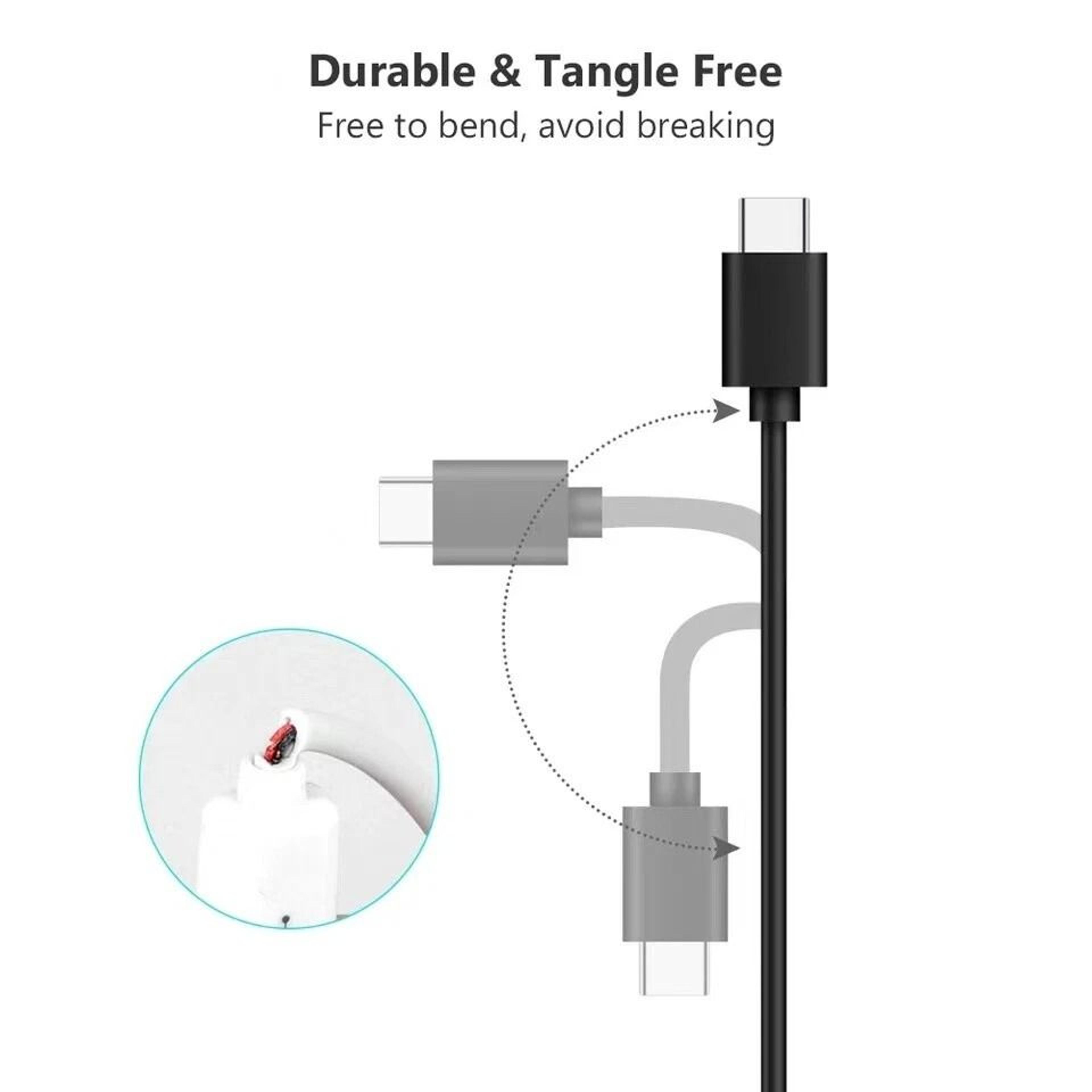 USB C To USB A Fast Charging Cable Quick Charger  Sync Cord For Mobile Devices 7