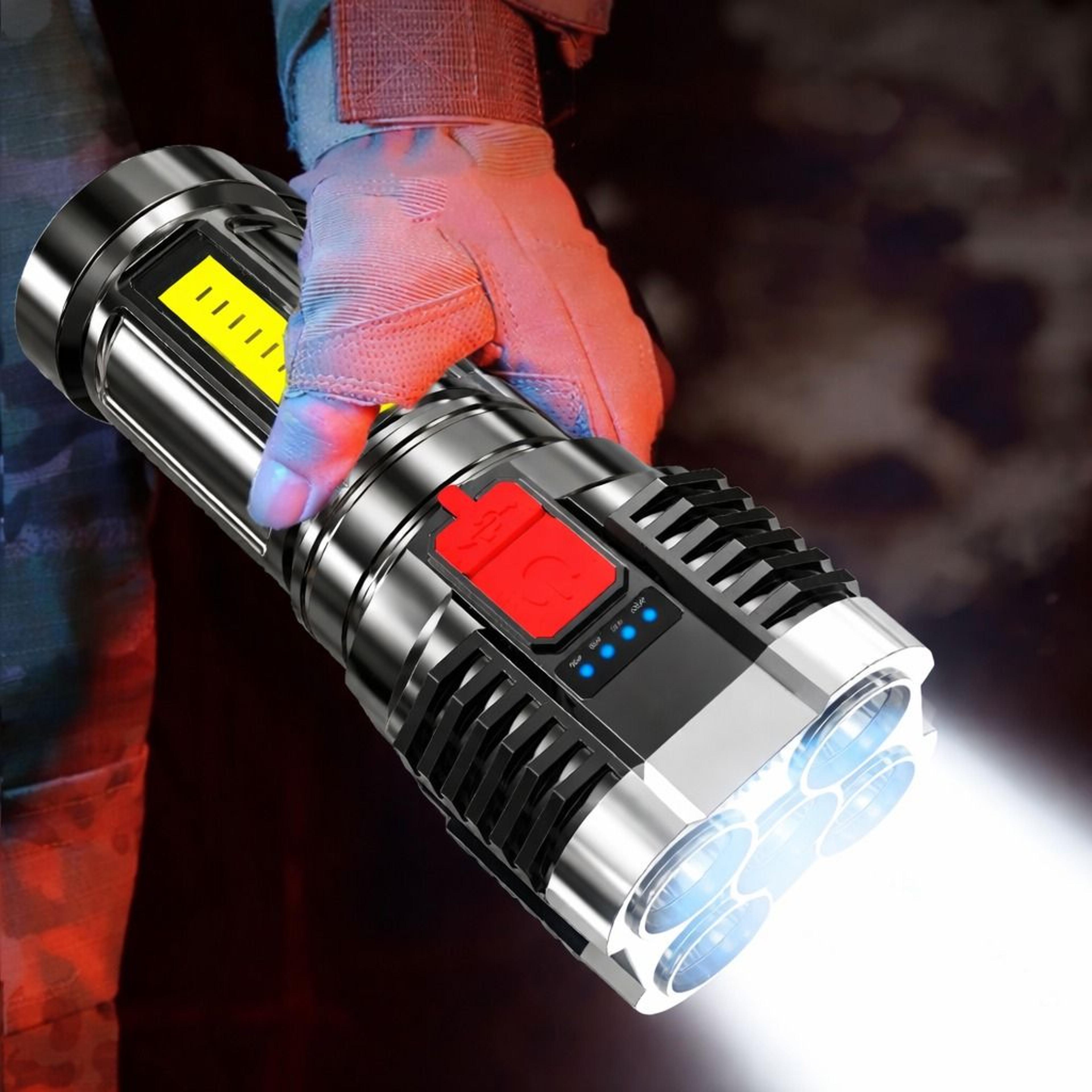 super bright led tactical flashlight usb rechargeable for camping & outdoor use