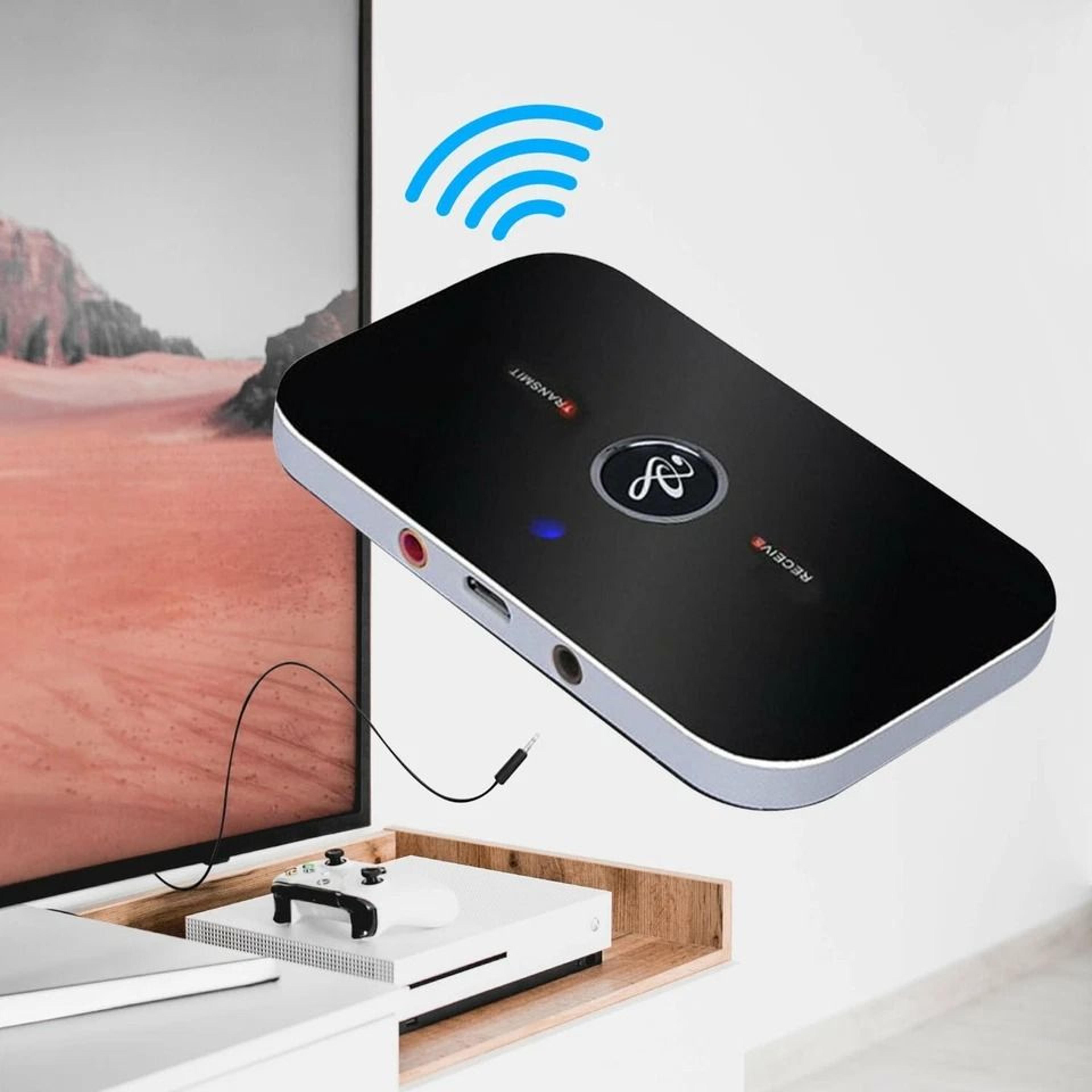bluetooth transmitter & receiver wireless adapter for home stereos speakers seamless audio streaming
