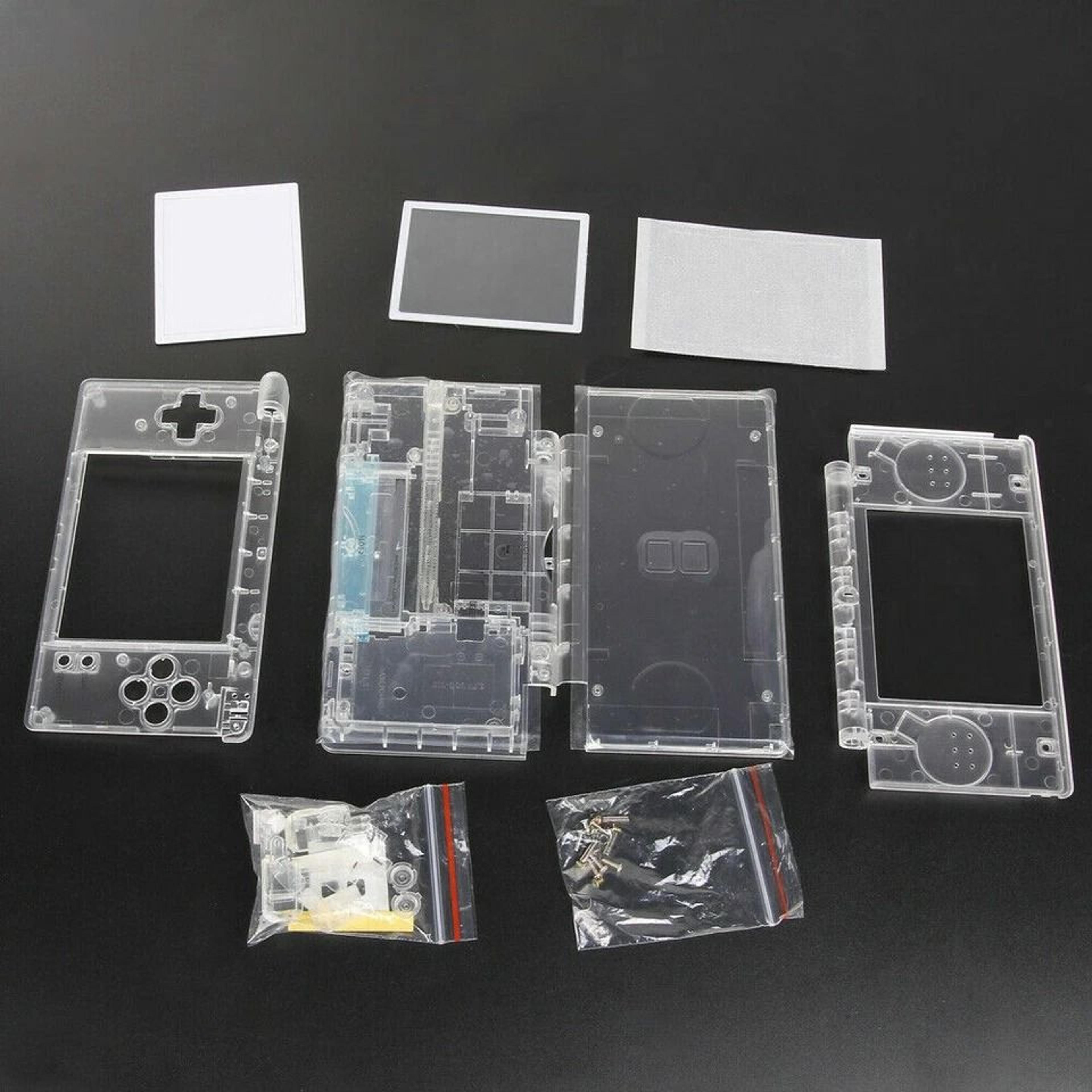 Full Replacement Housing Shell DS Lite Clear LCD Lens Buttons And Screws Set 1
