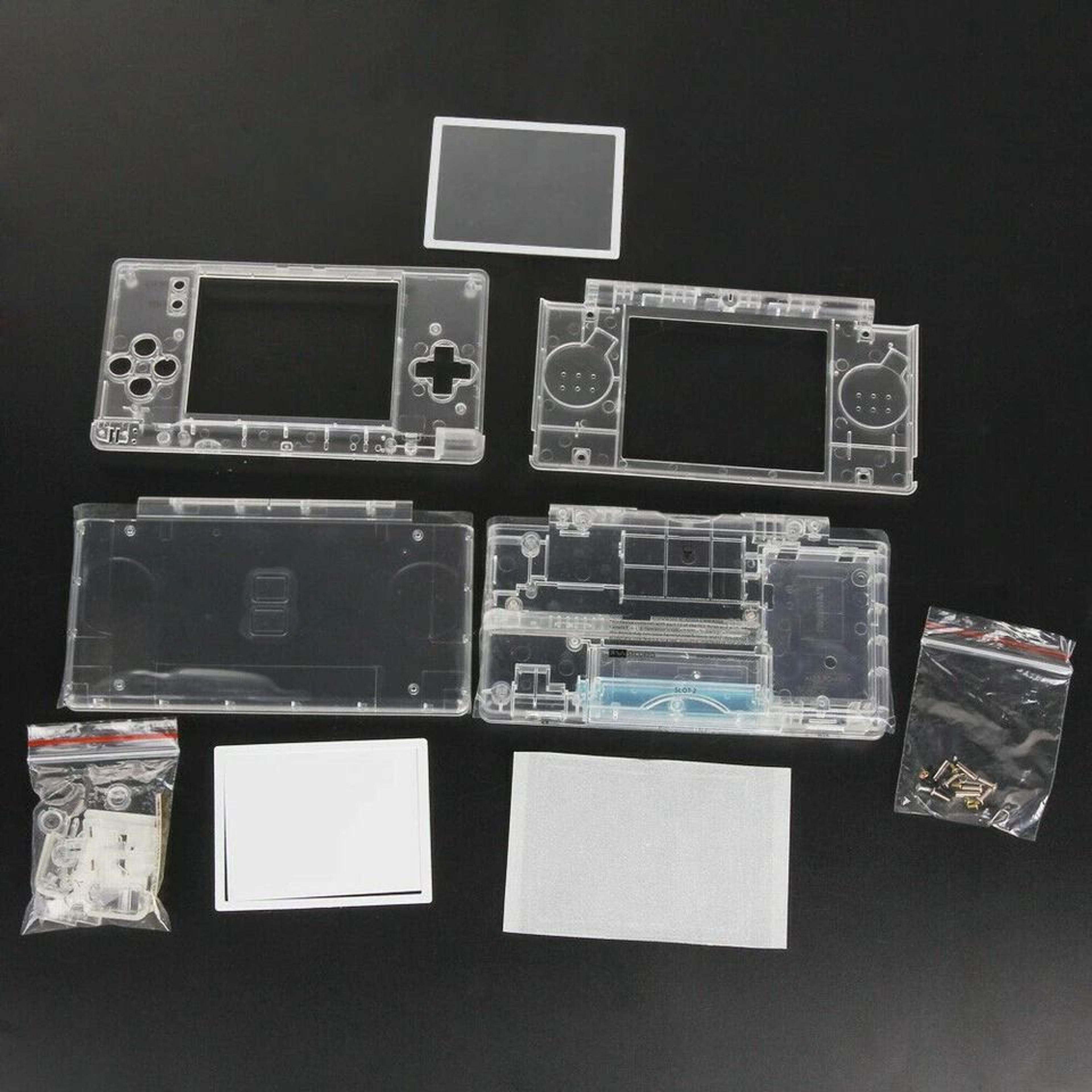 Full Replacement Housing Shell DS Lite Clear LCD Lens Buttons And Screws Set 4