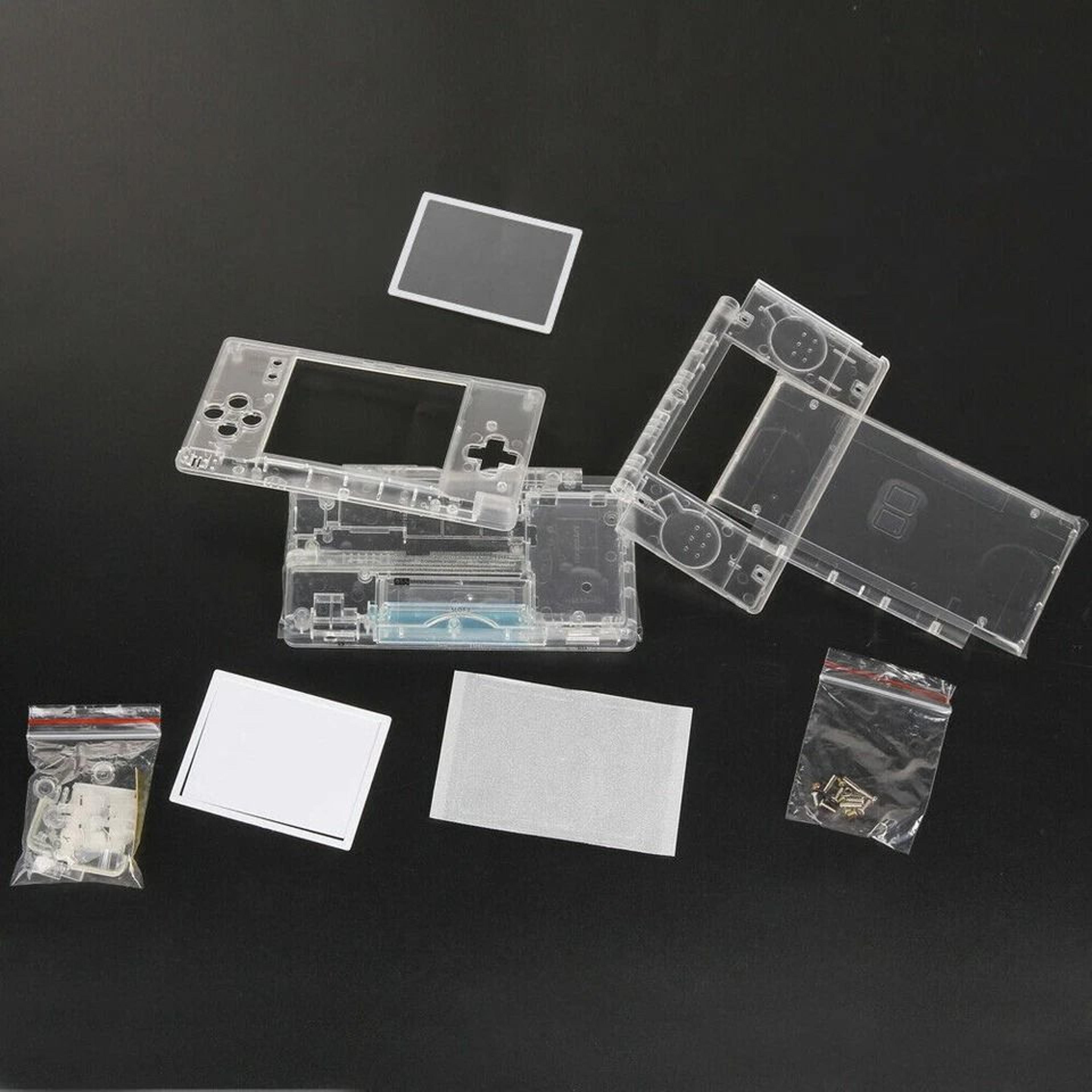 Full Replacement Housing Shell DS Lite Clear LCD Lens Buttons And Screws Set 7