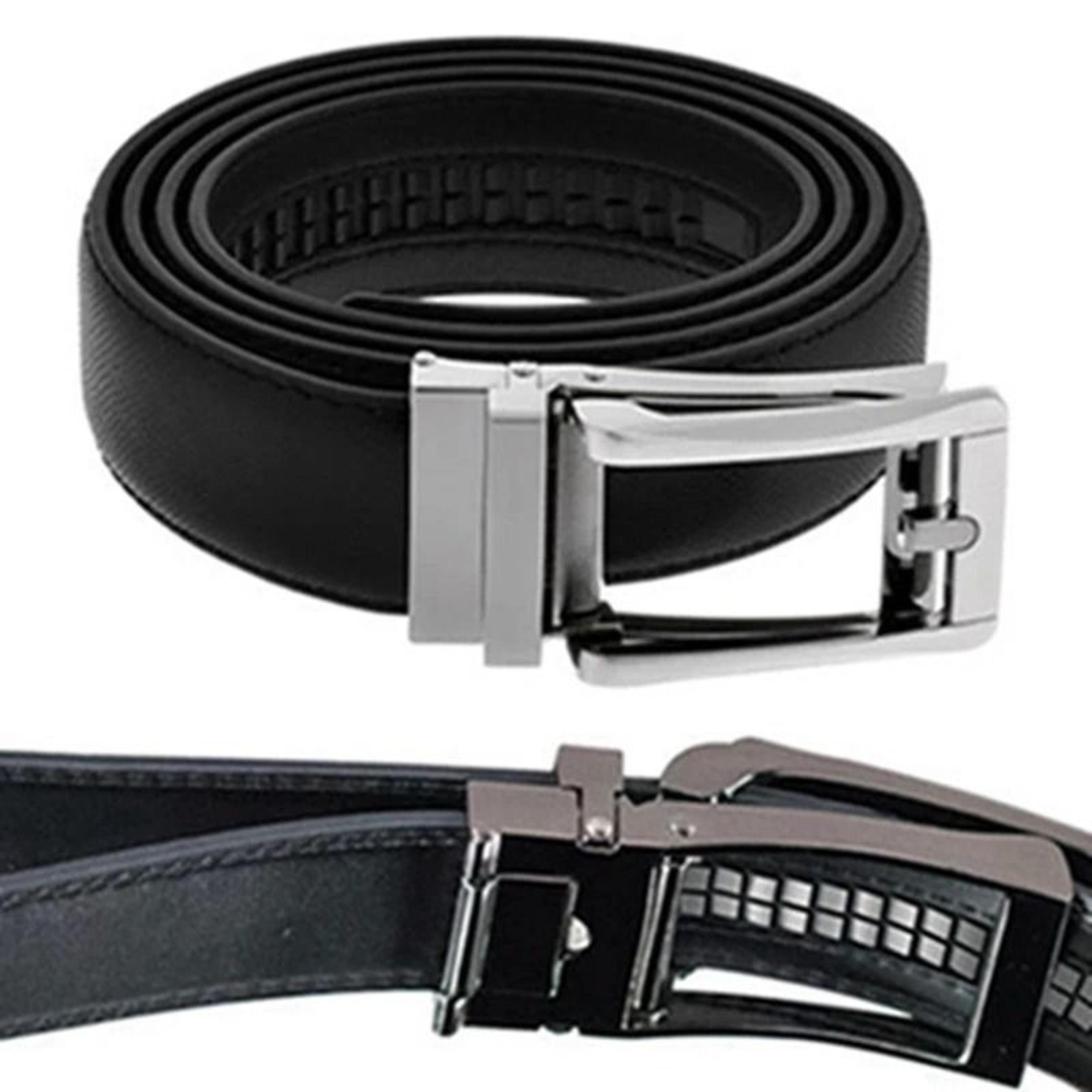 Mens Leather Automatic Buckle Belt Durable Click Lock Fashion Belt 4