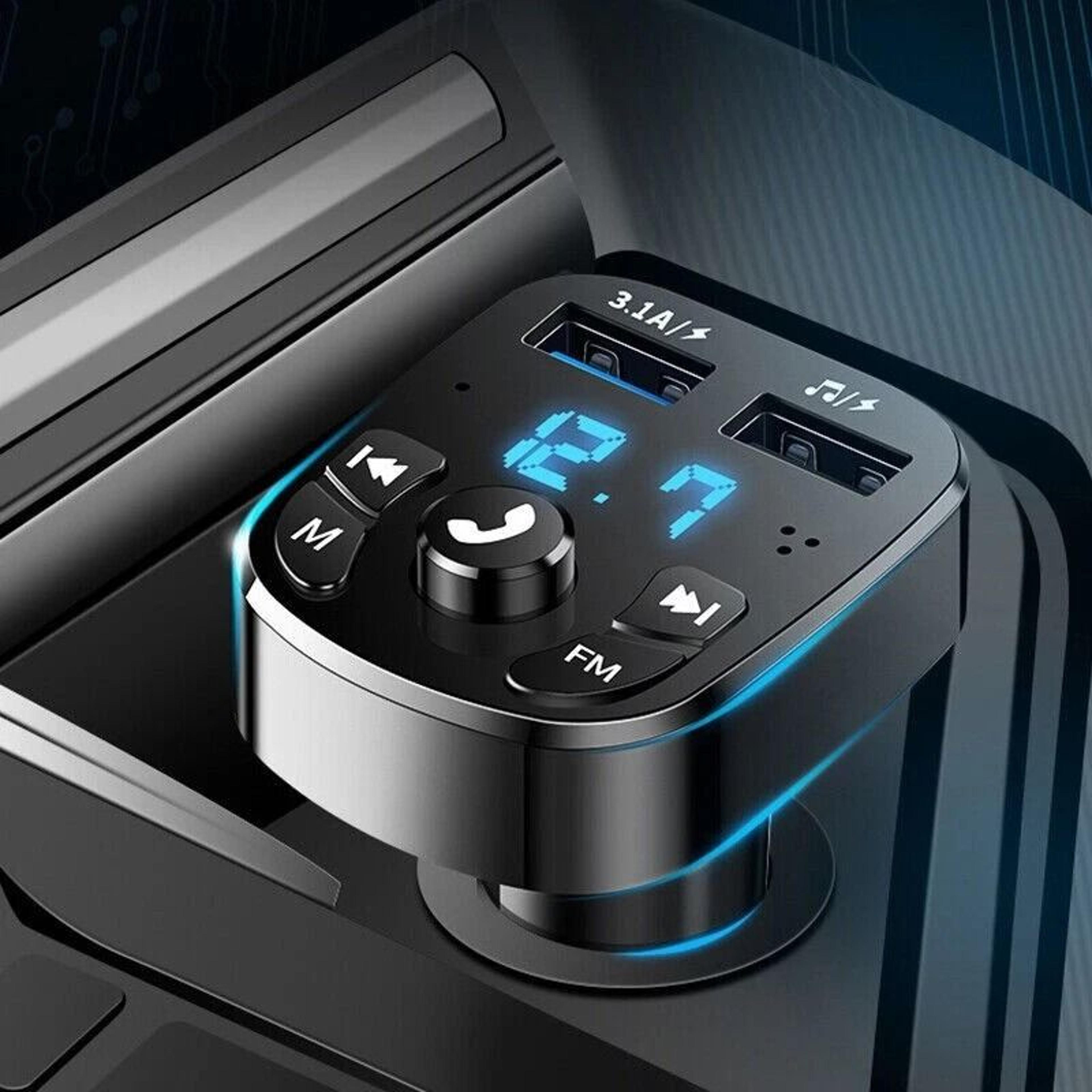 wireless car bluetooth fm transmitter audio usb charger adapter hands free
