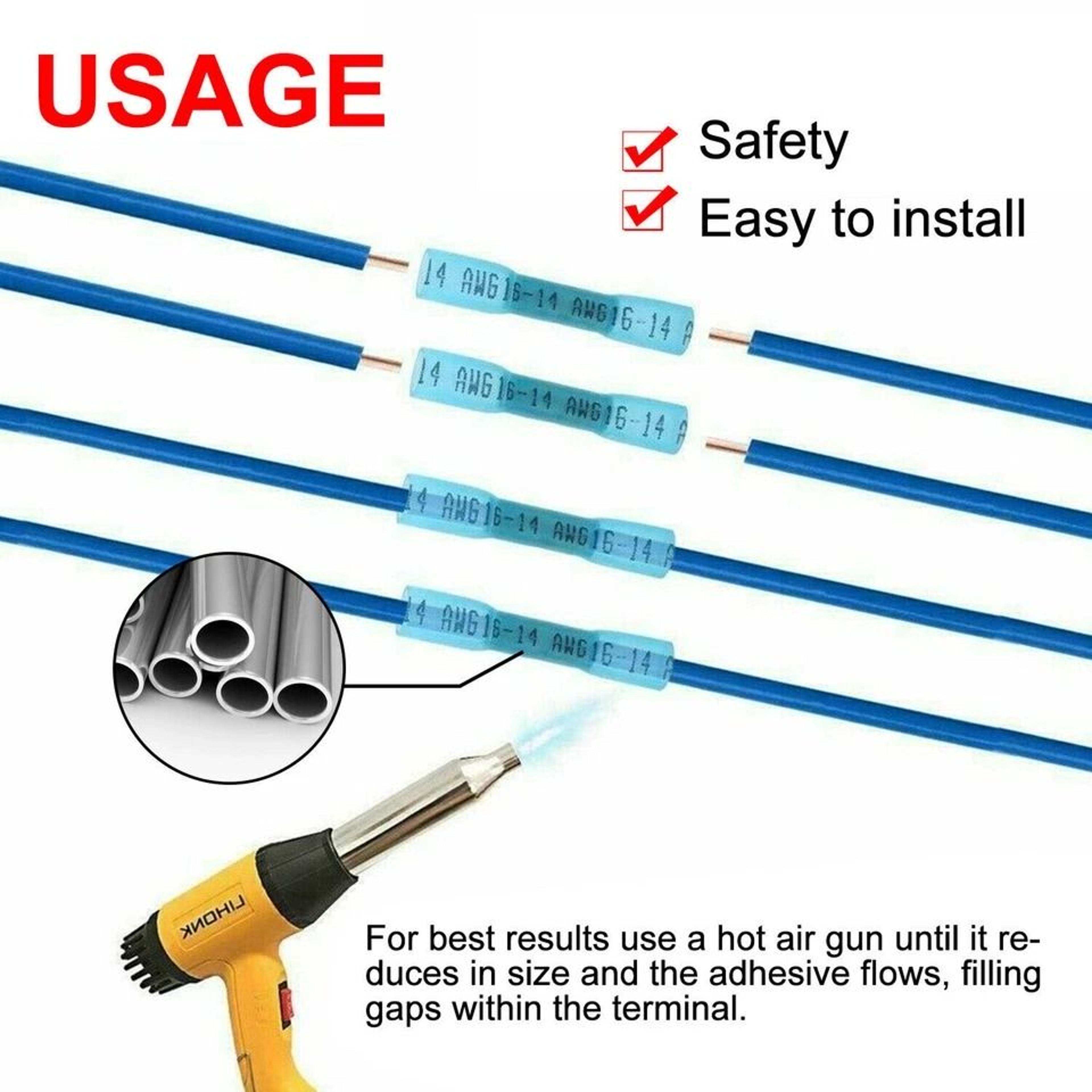 Heat Shrink Butt Wire Splice Connectors Waterproof Crimp Terminals For Automotive Marine  Outdoor U 4