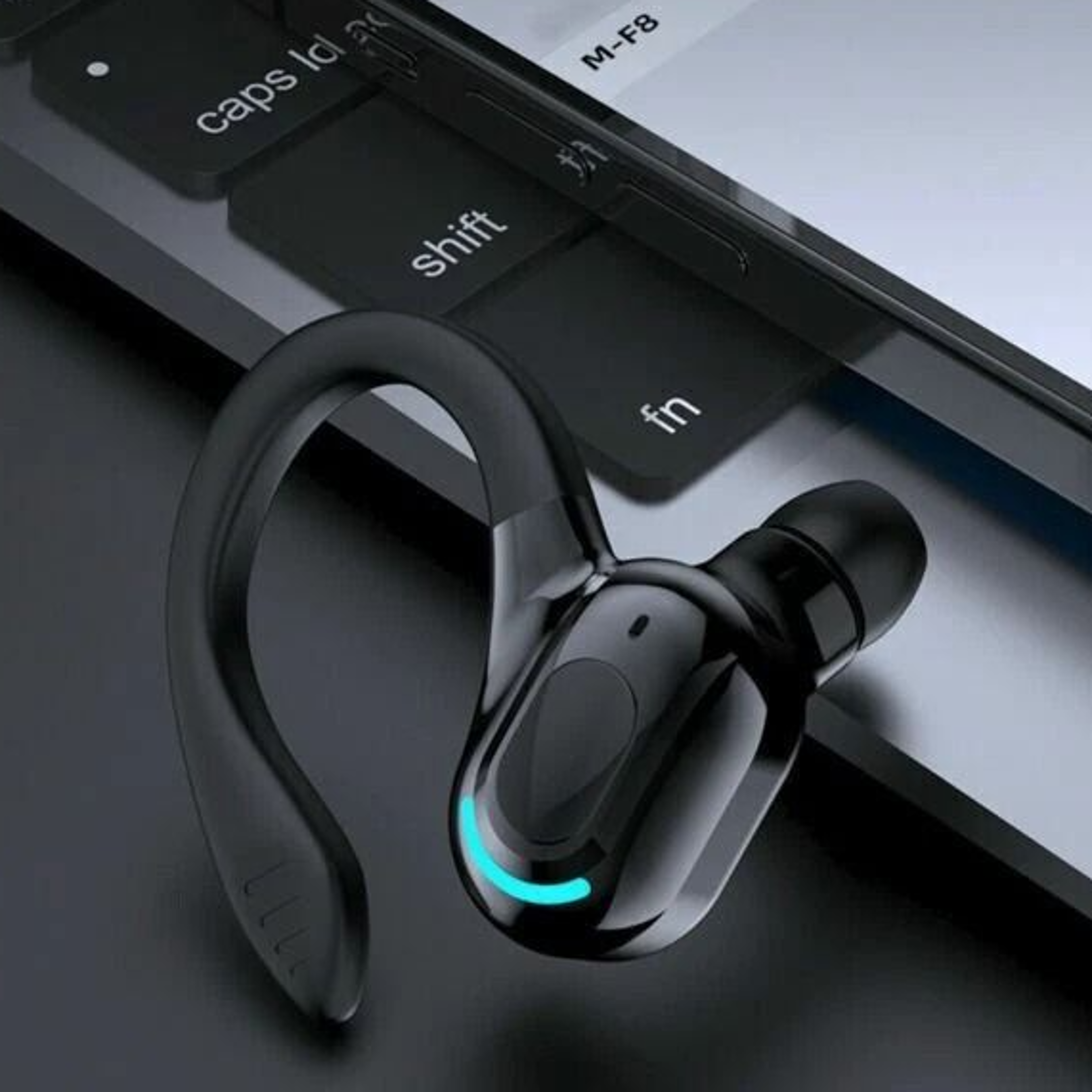 bluetooth wireless earbuds stereo headphones with ear hook for hd sound & noise cancellation