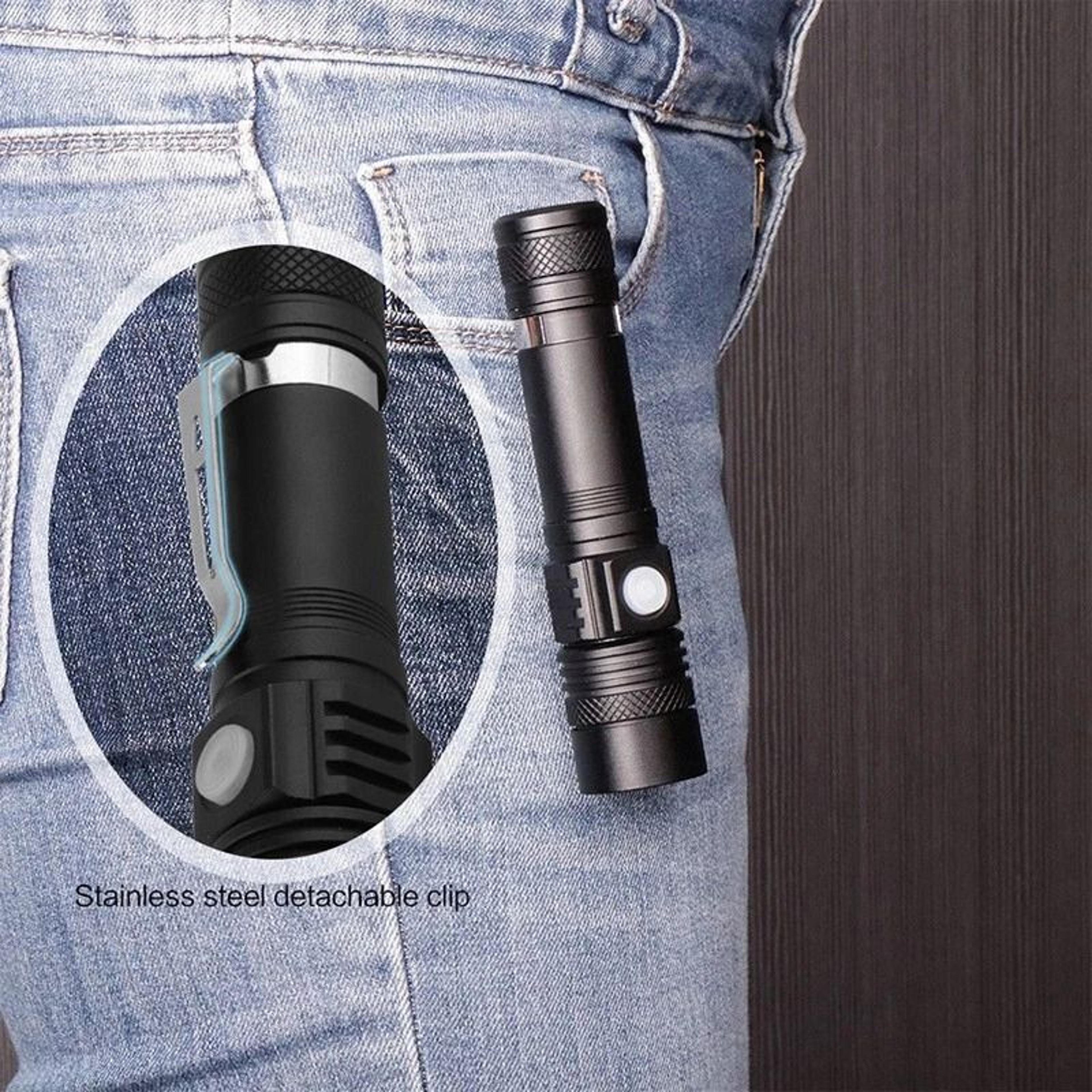 rechargeable tactical led flashlight super bright, zoomable, usb rechargeable, waterproof