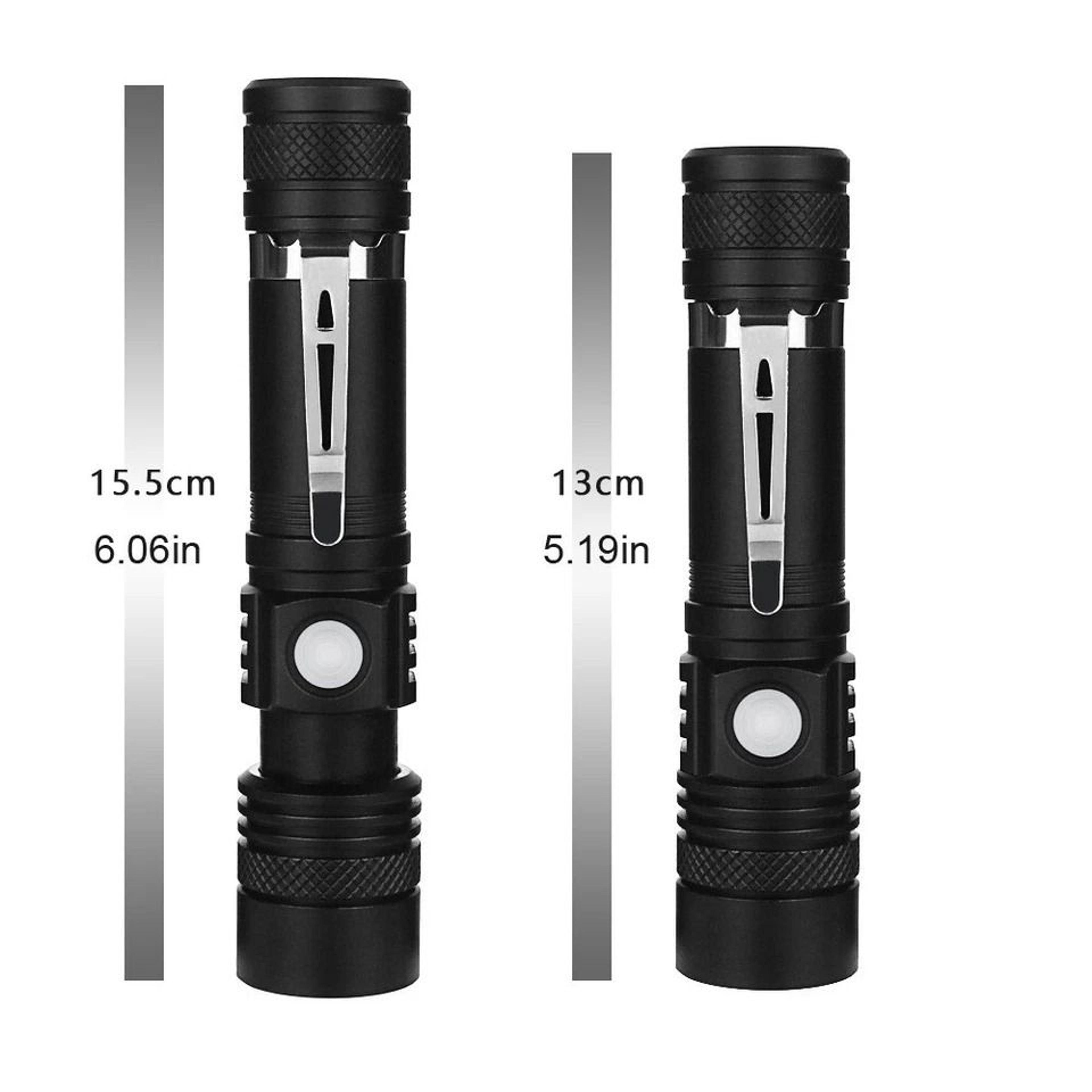 Rechargeable Tactical LED Flashlight Super Bright Zoomable USB Rechargeable Waterproof 4