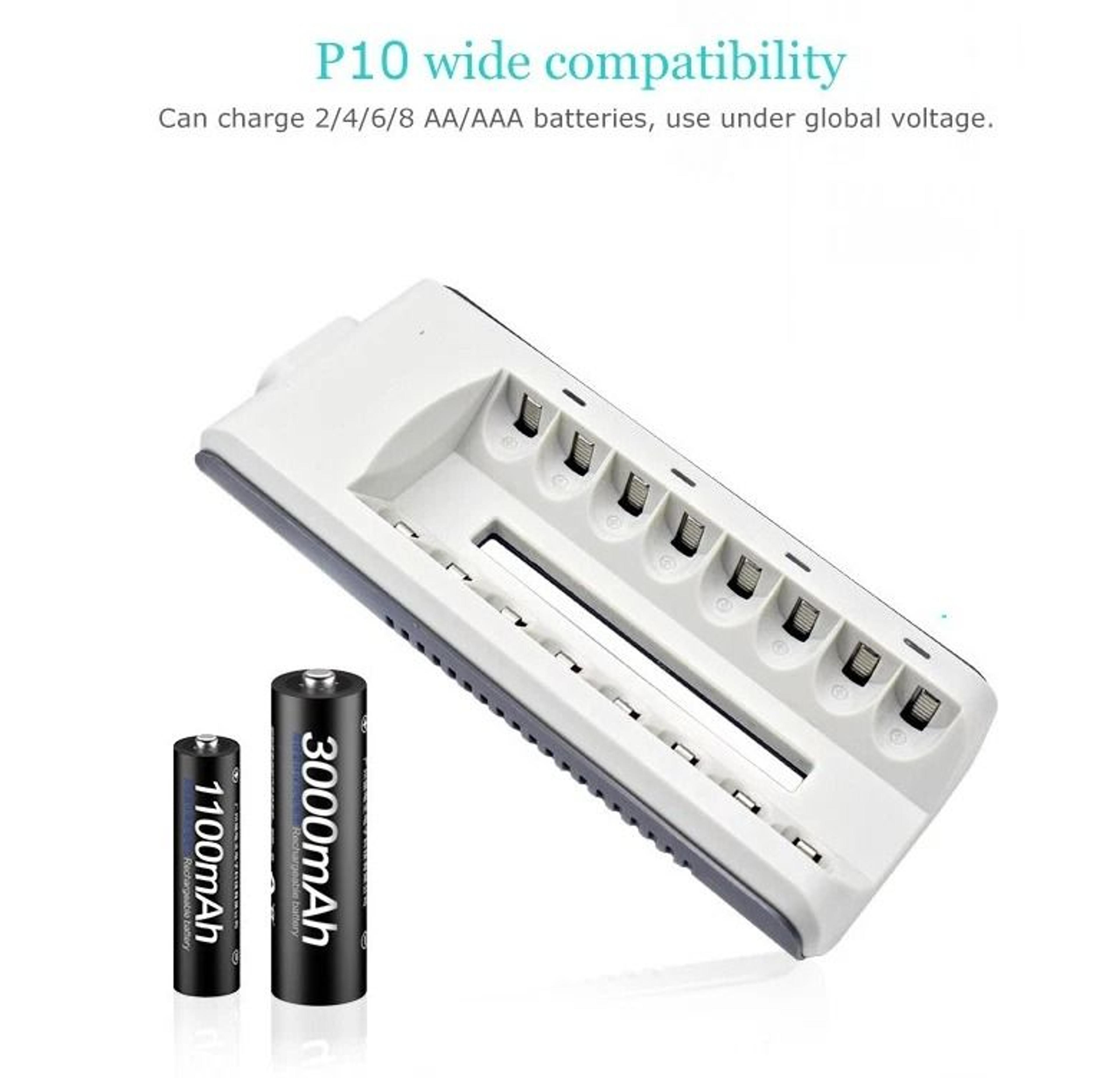 Rechargeable Battery Charger With 8 Slots Fast Charge 13