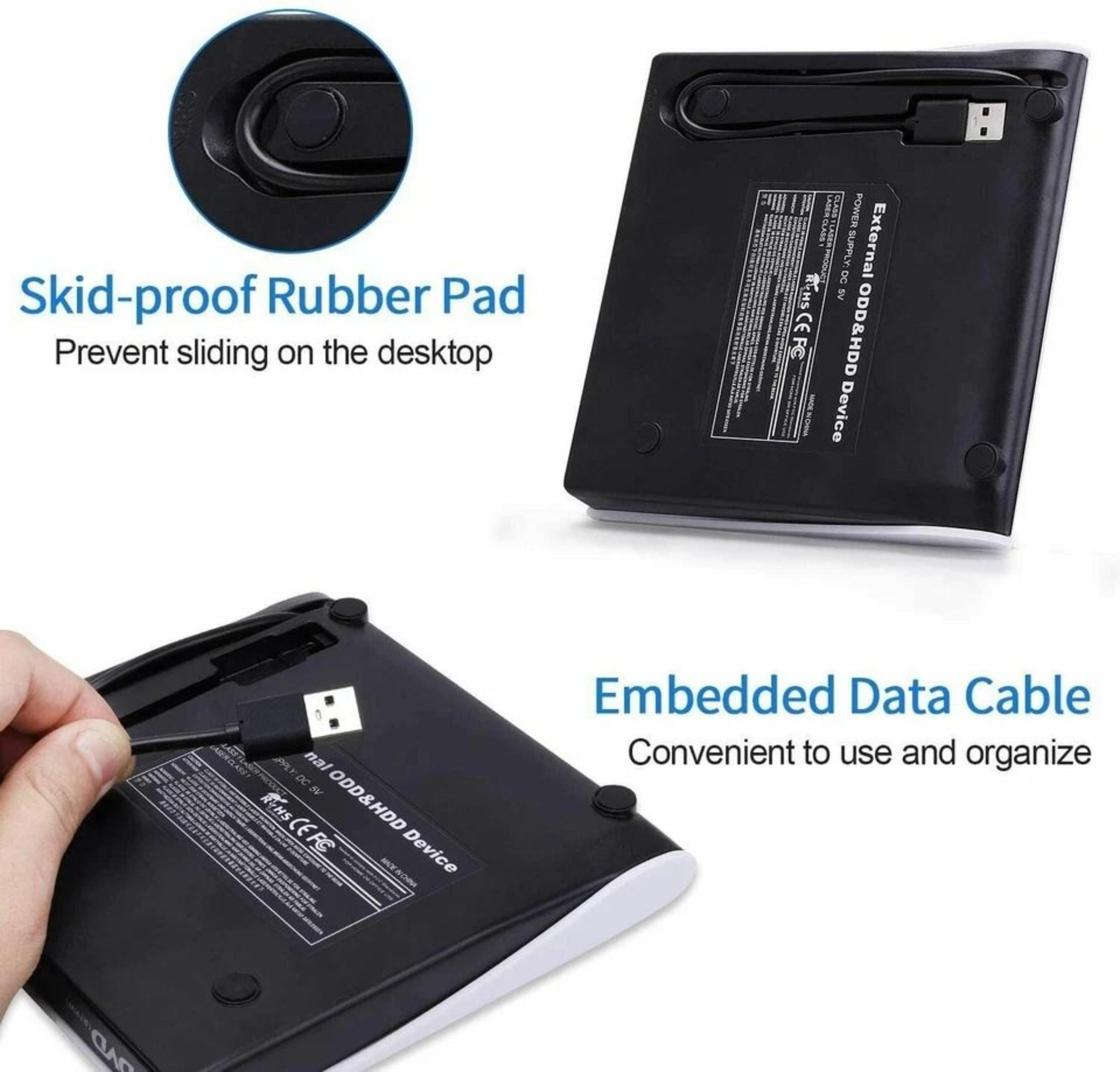 Slim External USB CDDVD Drive High Speed Disc Player  Burner For Laptop PC And Mac 1