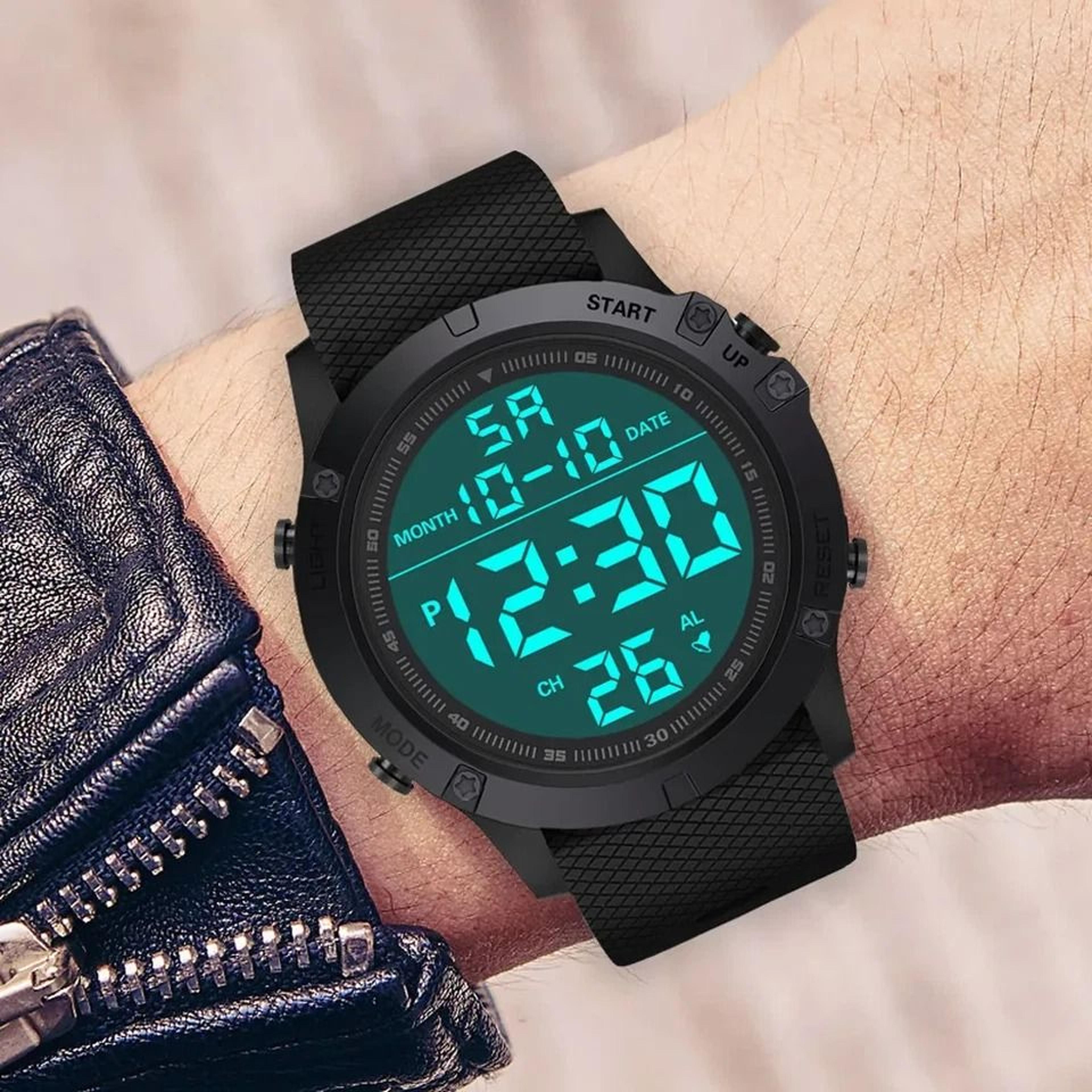 military tactical digital sports watch waterproof led backlight mens outdoor watch