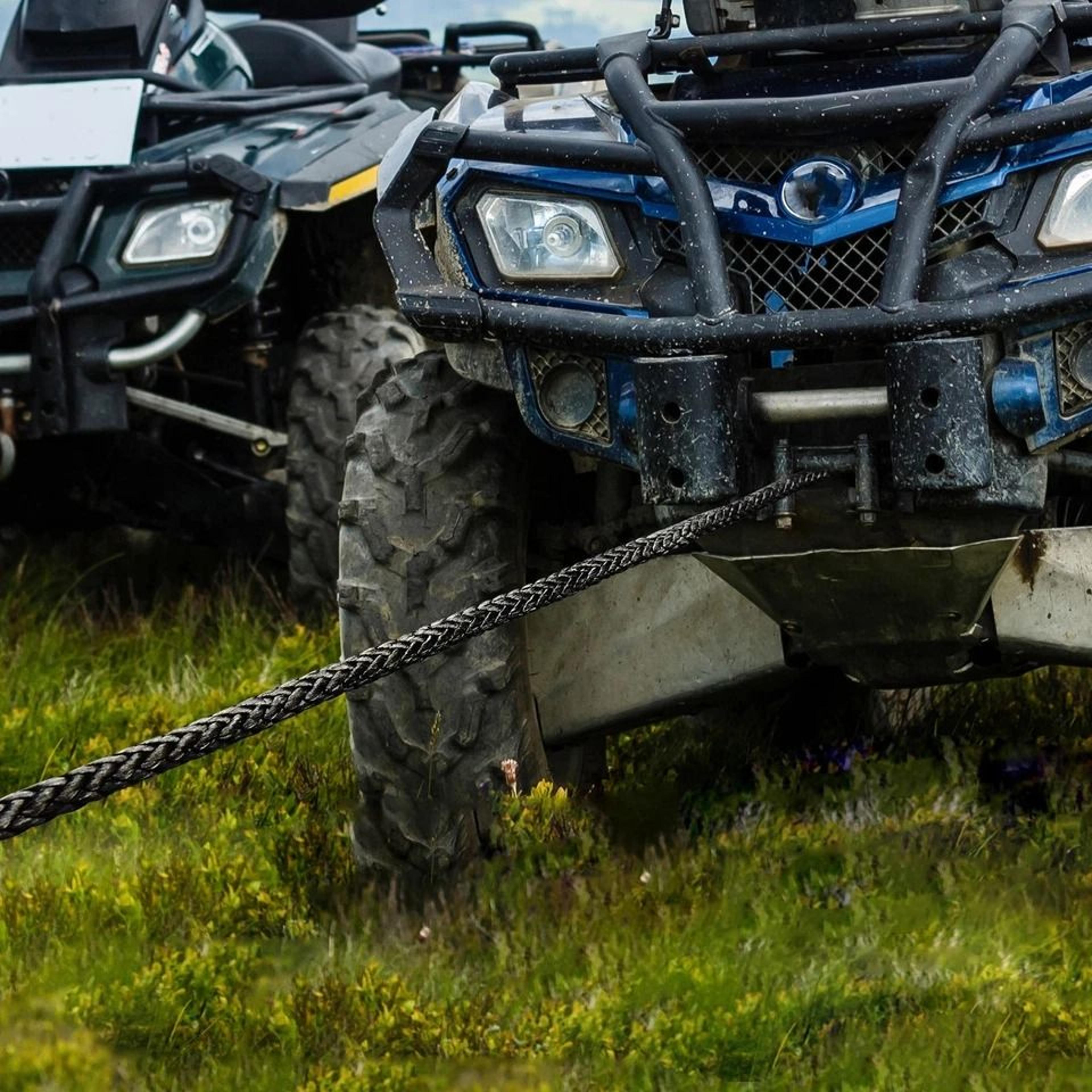 heavy duty synthetic winch rope recovery line for suv truck atv with protective sleeve