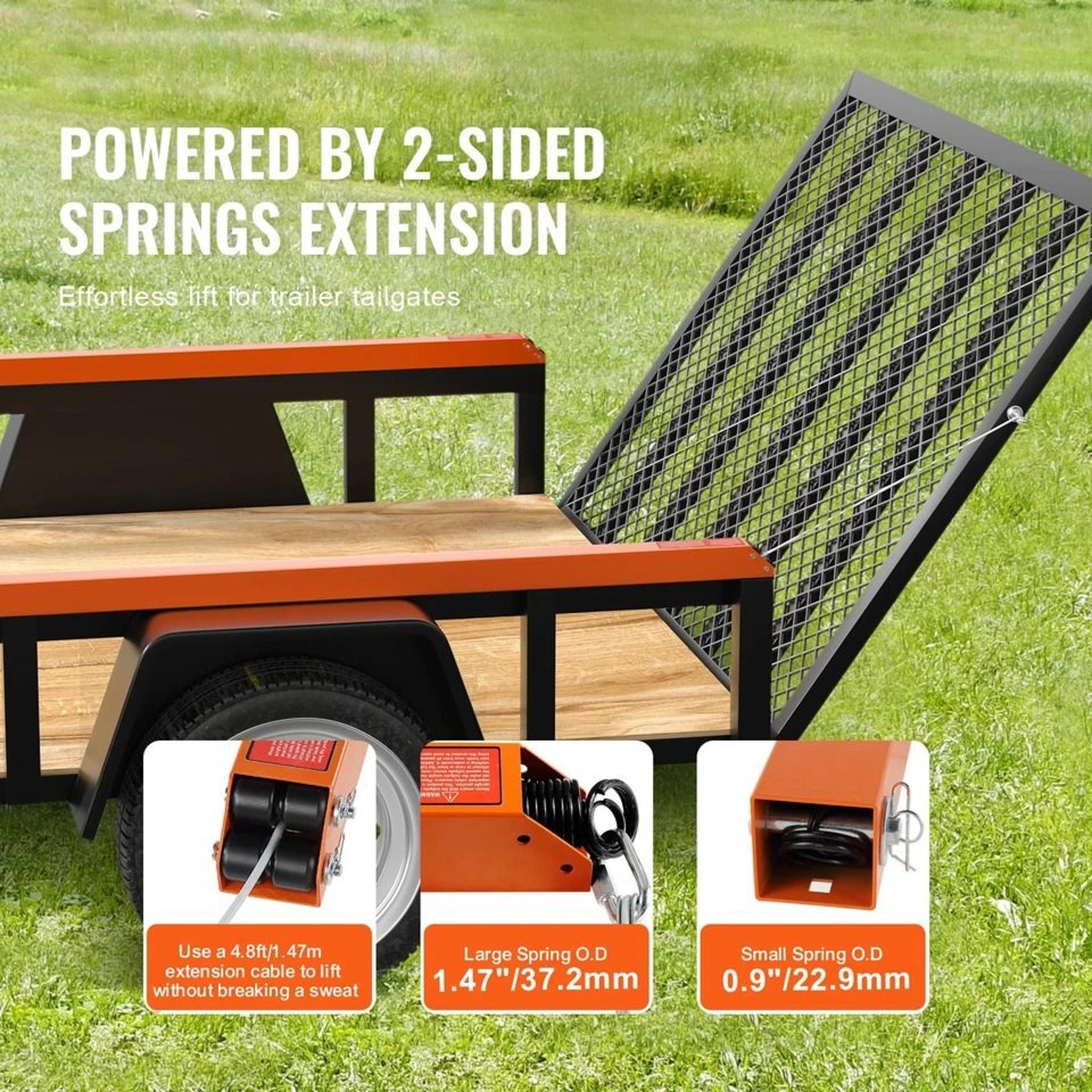 Tailgate Ramp Lift Assist System For Utility Trailers 4