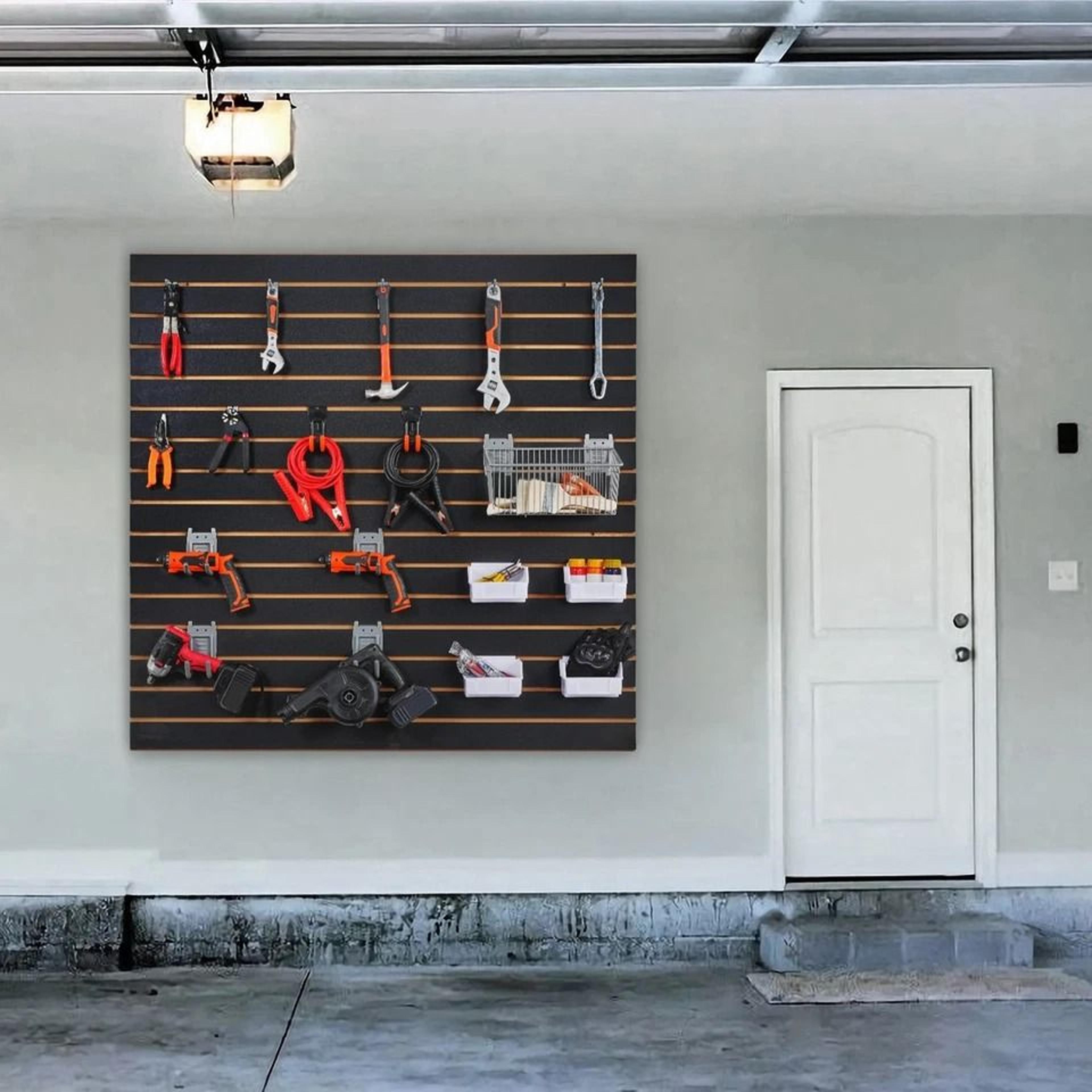 slatwall panel storage organizer ideal for garage & workshop