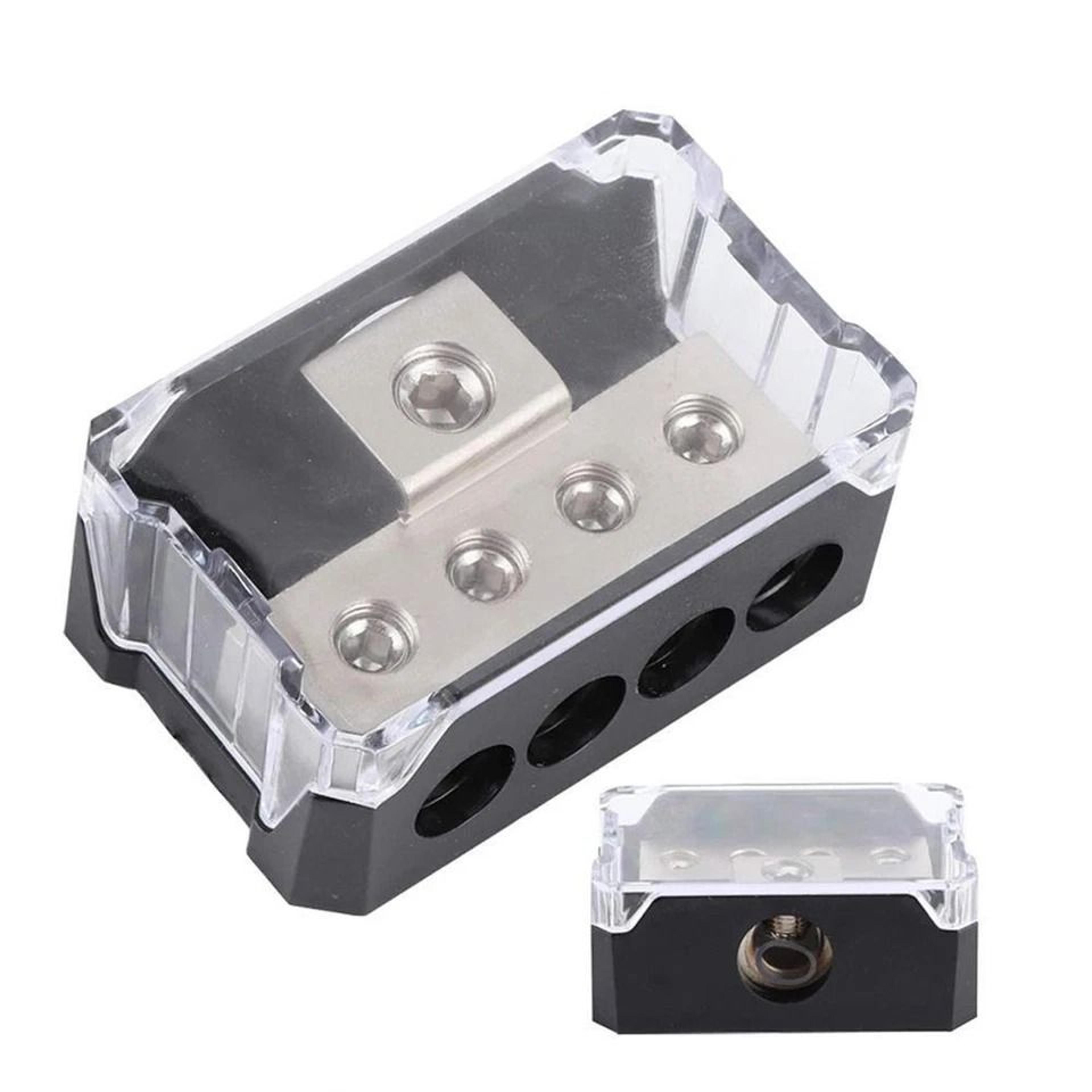 power ground distribution block for car audio systems 0/2/4 gauge input, 4/8/10 gauge output