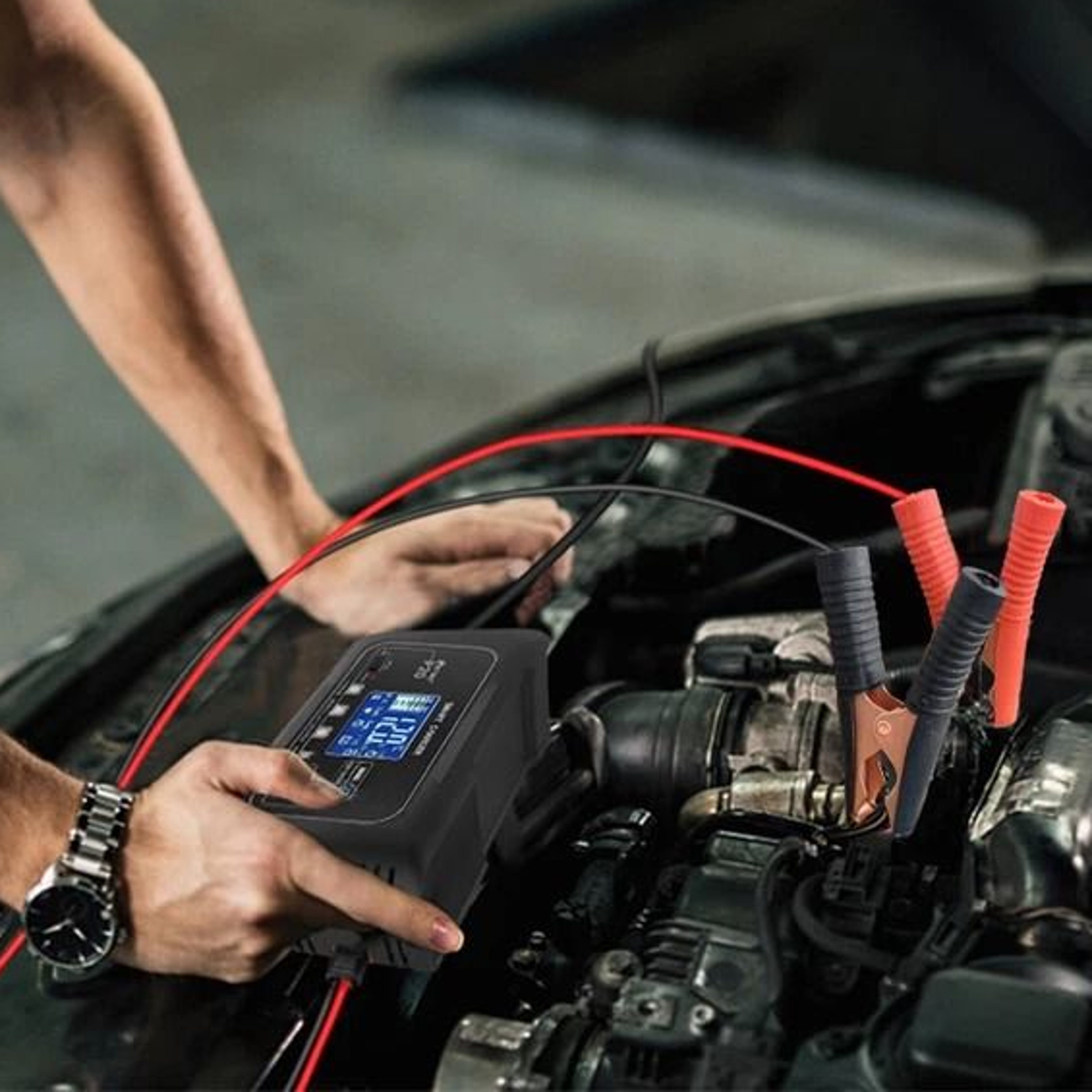 smart car battery charger for lead acid, gel, and lifepo4 battery repair & maintenance