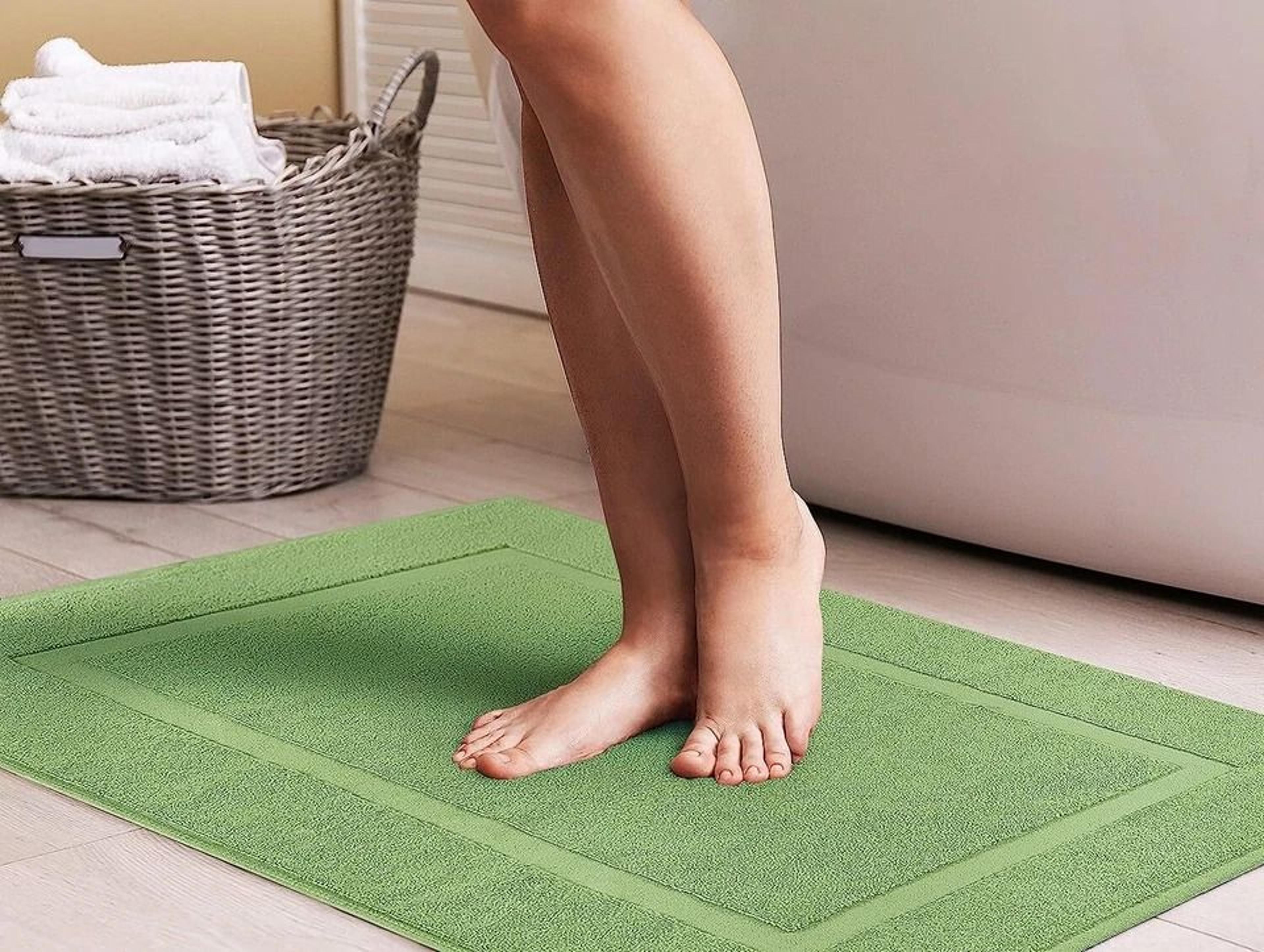 luxury cotton bath mat absorbent, washable shower mat for ultimate comfort