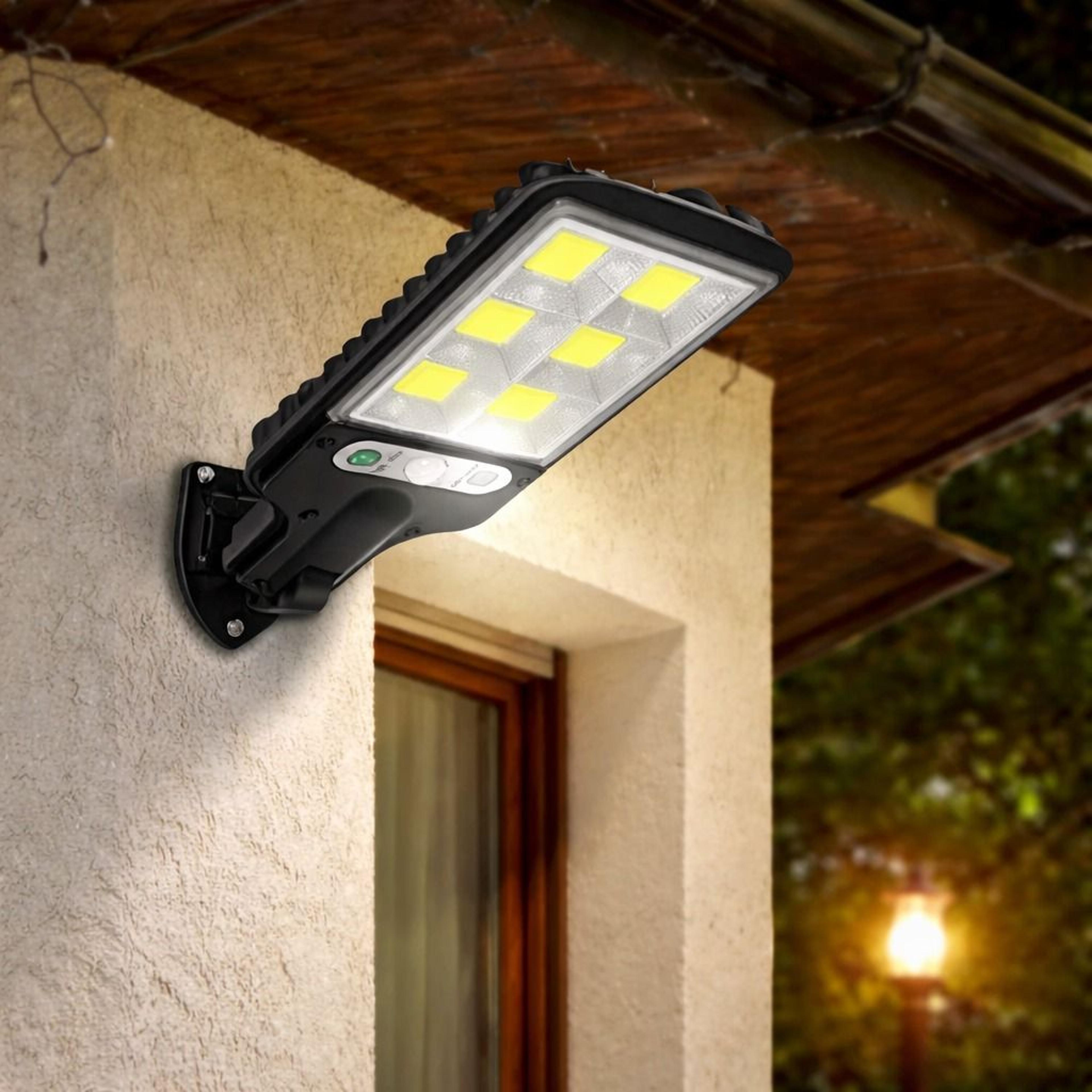 led solar motion sensor light outdoor flood lamp for yard, wall & garden