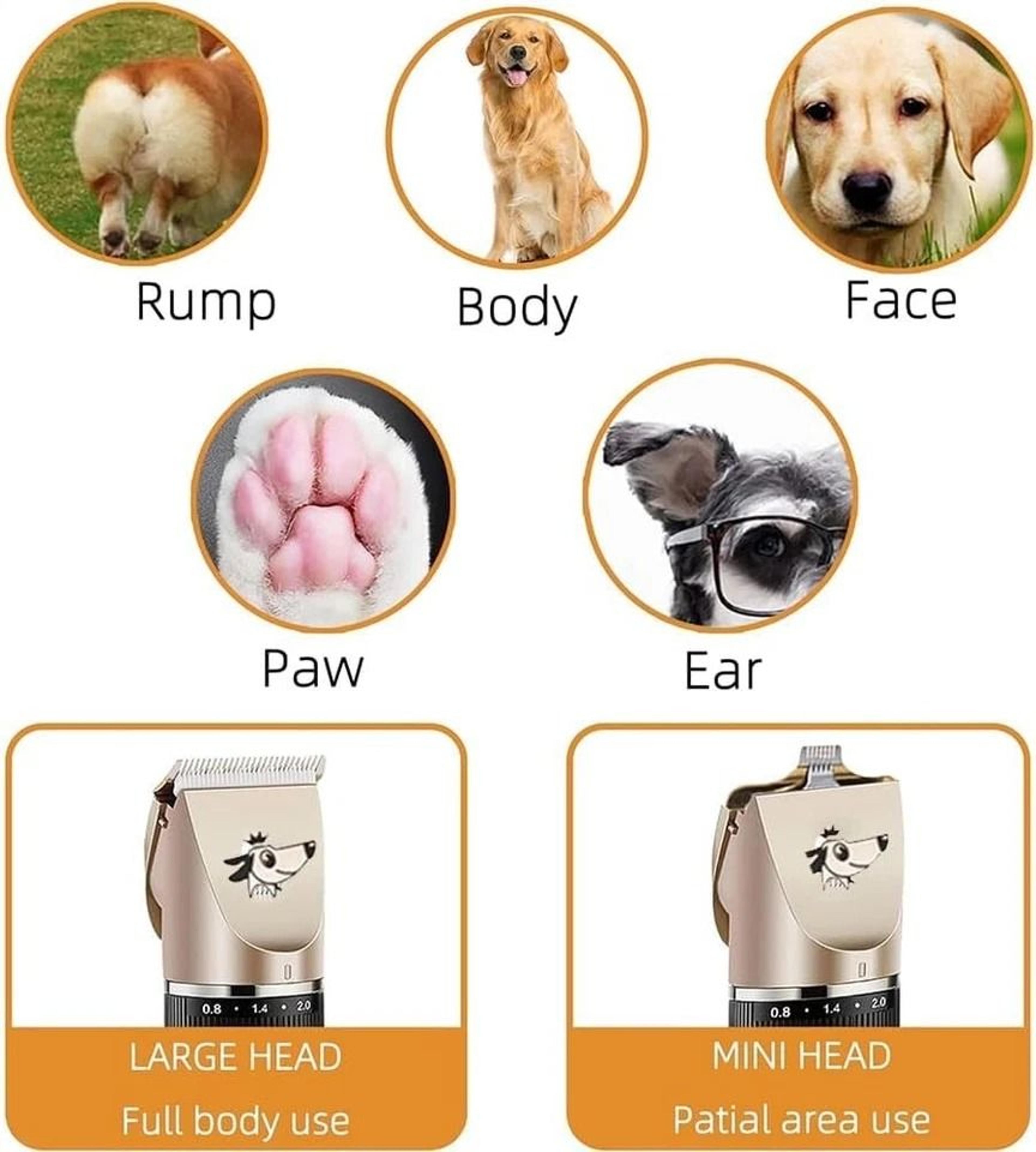 Rechargeable Cordless Pet Grooming Kit Electric Hair Clipper  Trimmer Set For Dogs  Cats 5
