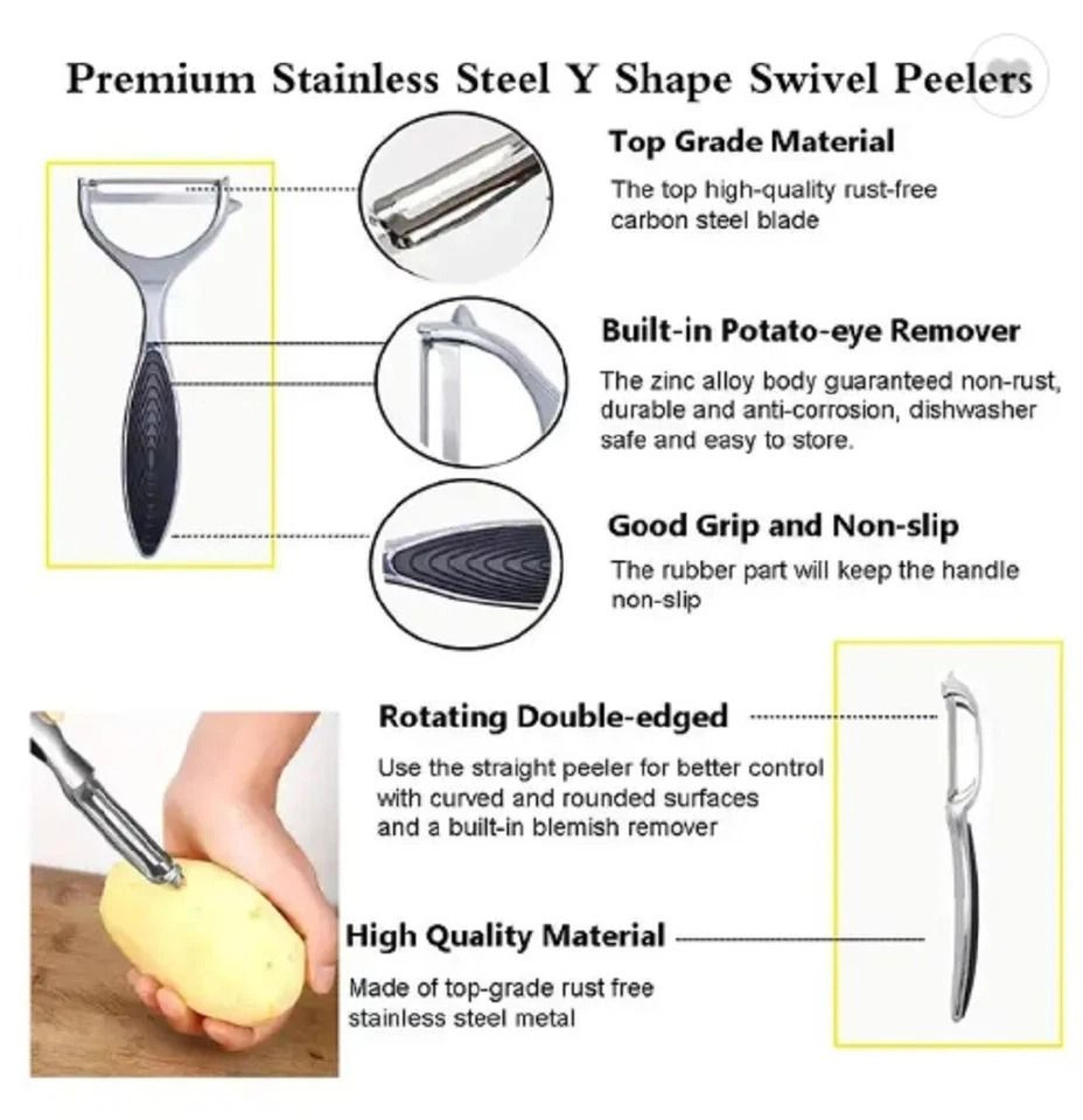 Stainless Steel Vegetable Peeler Set NonSlip Handle For Potatoes Carrots  More 5