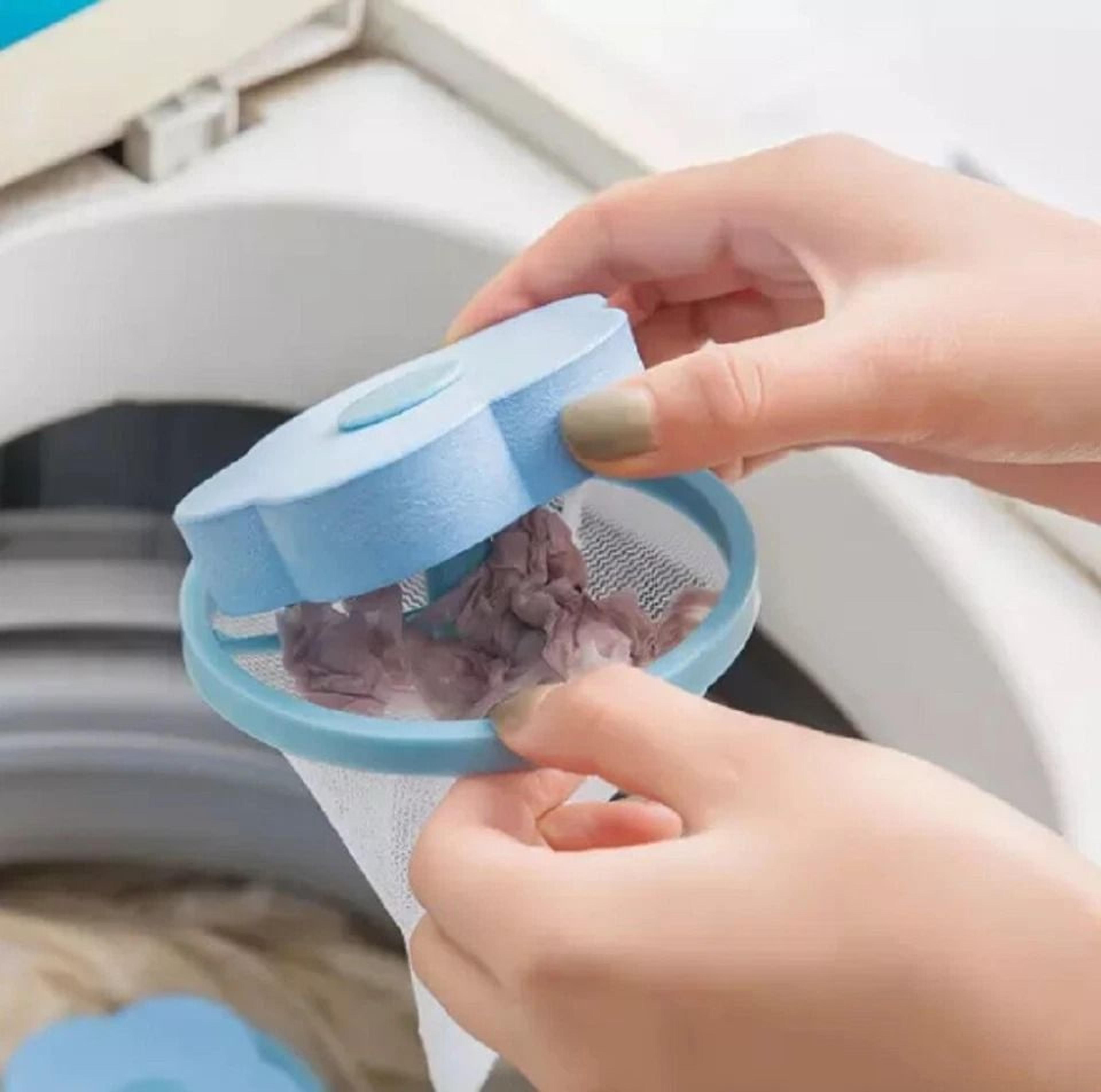 reusable laundry lint & pet hair remover mesh bag for washer