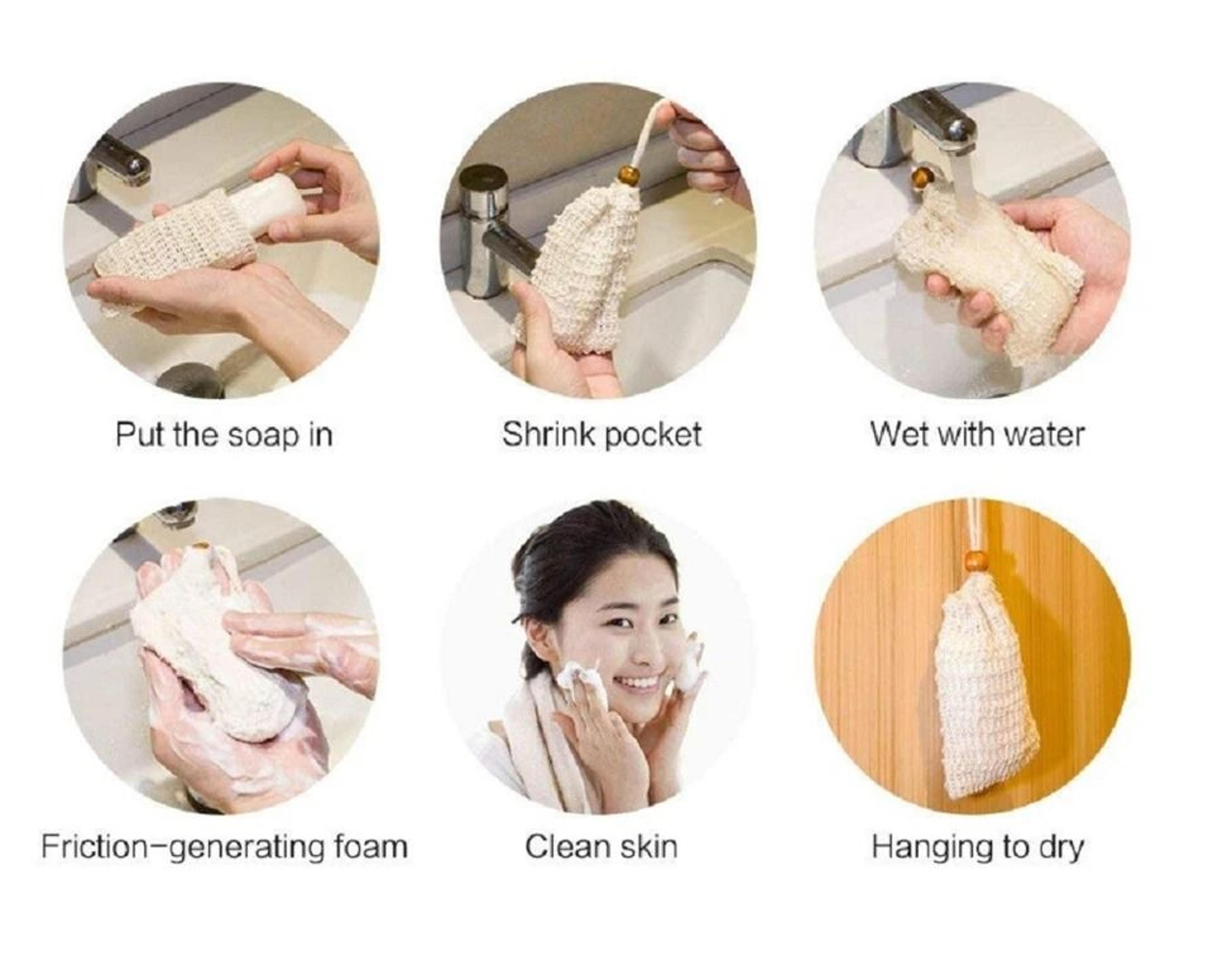 Sisal Soap Saver Bags Exfoliating Natural Mesh Pouches For Bath  Shower 5