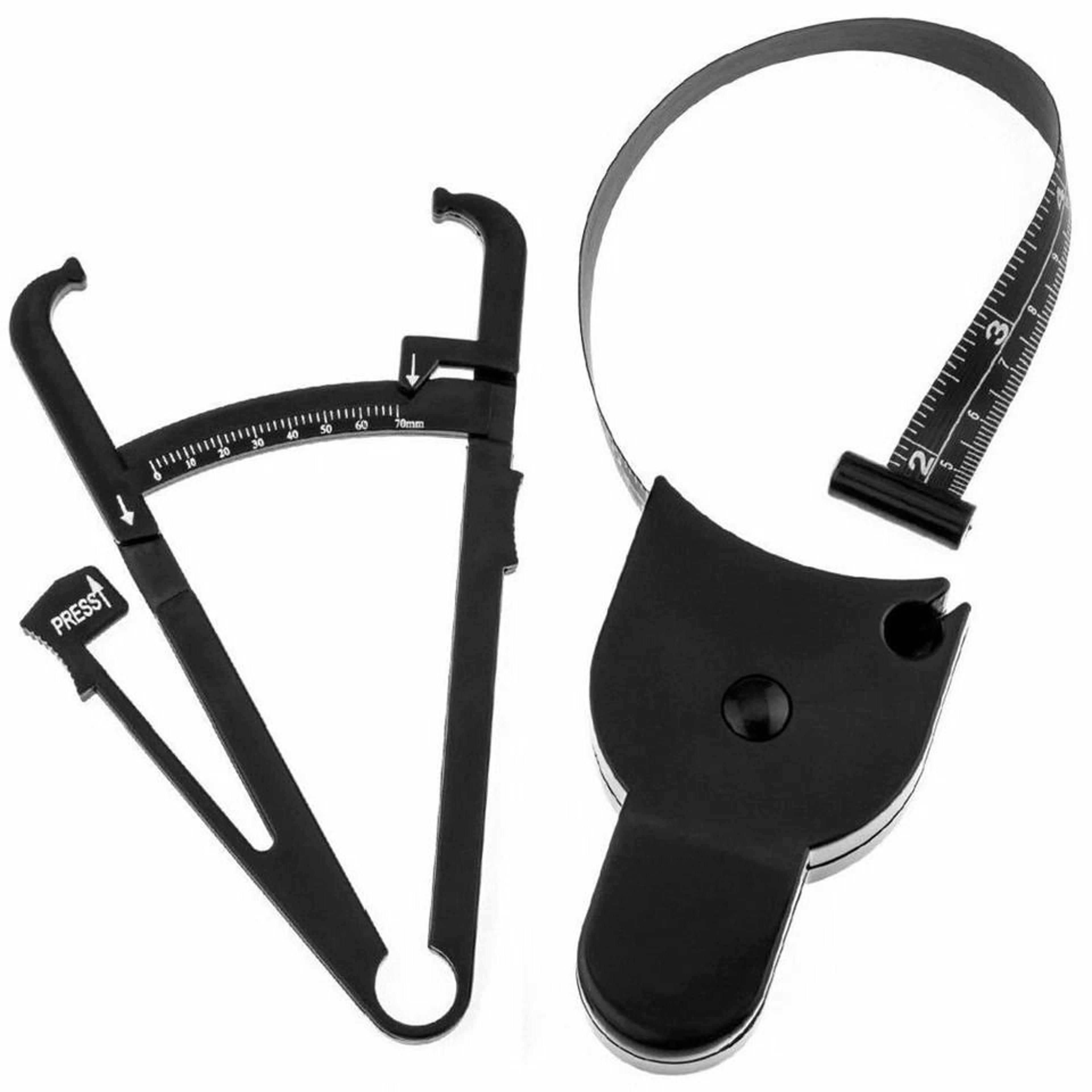 skinfold body fat caliper & measuring tape set for bmi & fitness tracking, ideal for weight loss and bodybuilding
