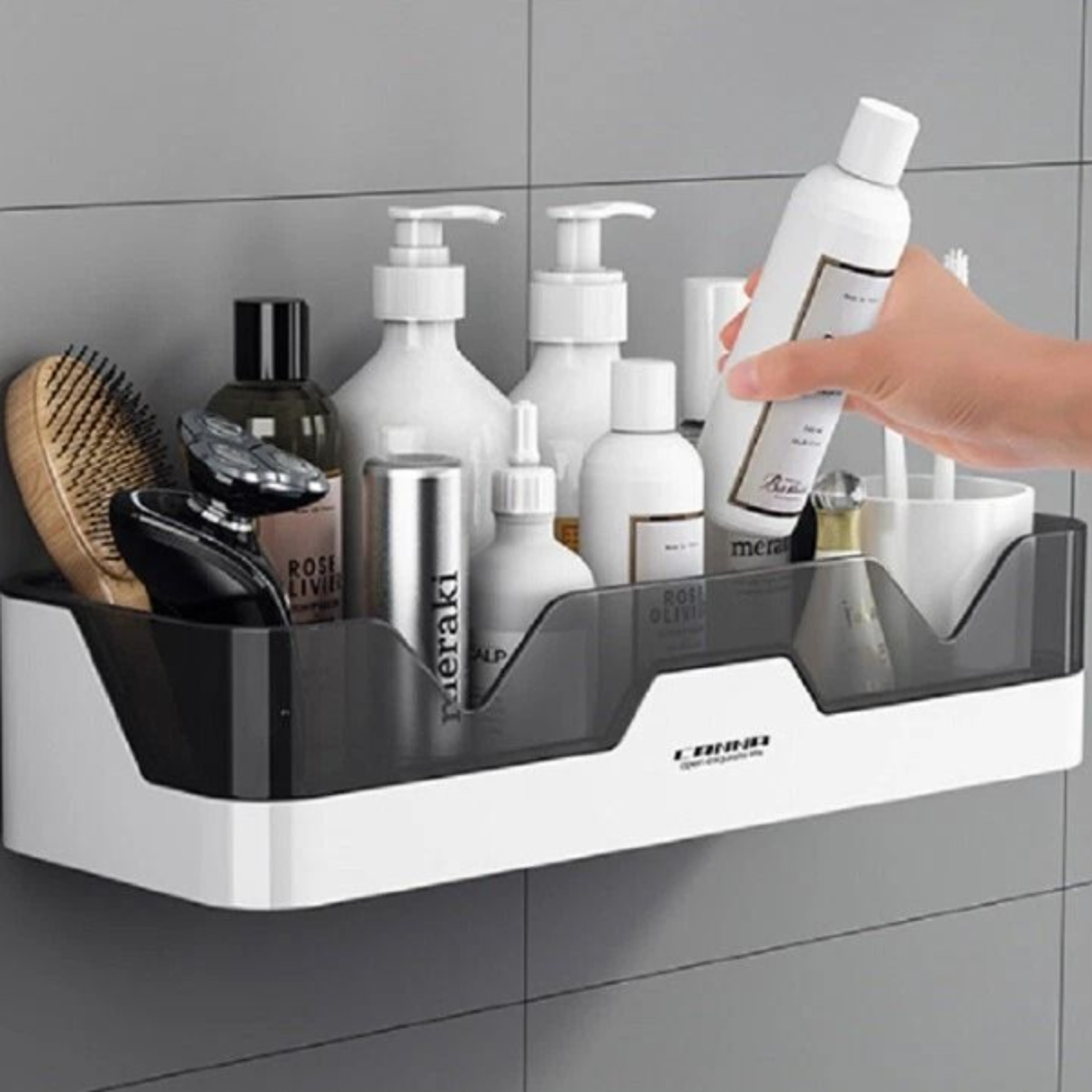 wall mounted shower caddy bathroom organizer shelf space saving bath storage holder