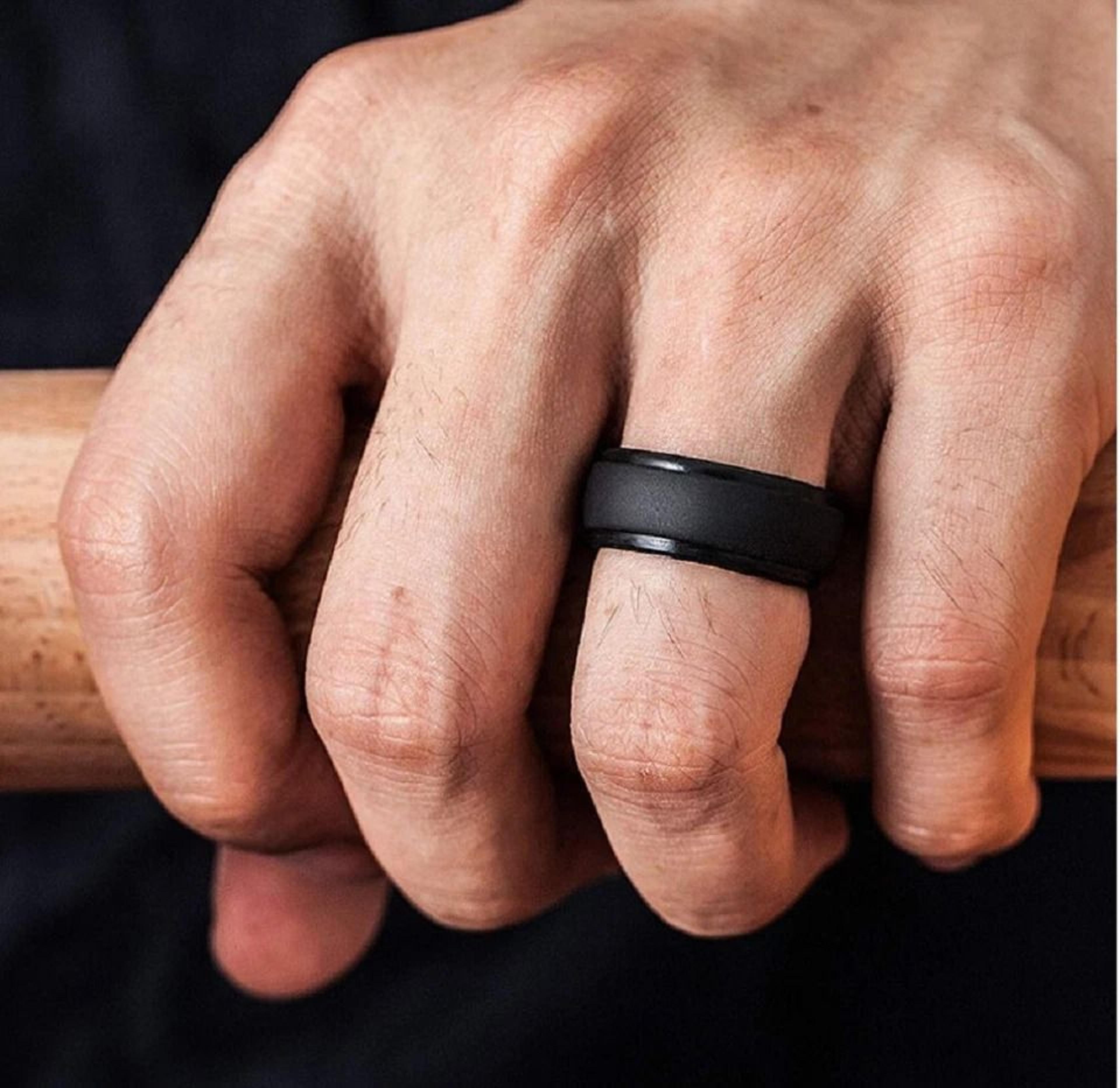 silicone wedding rings unisex rubber bands for gym, work & sport use comfortable and durable