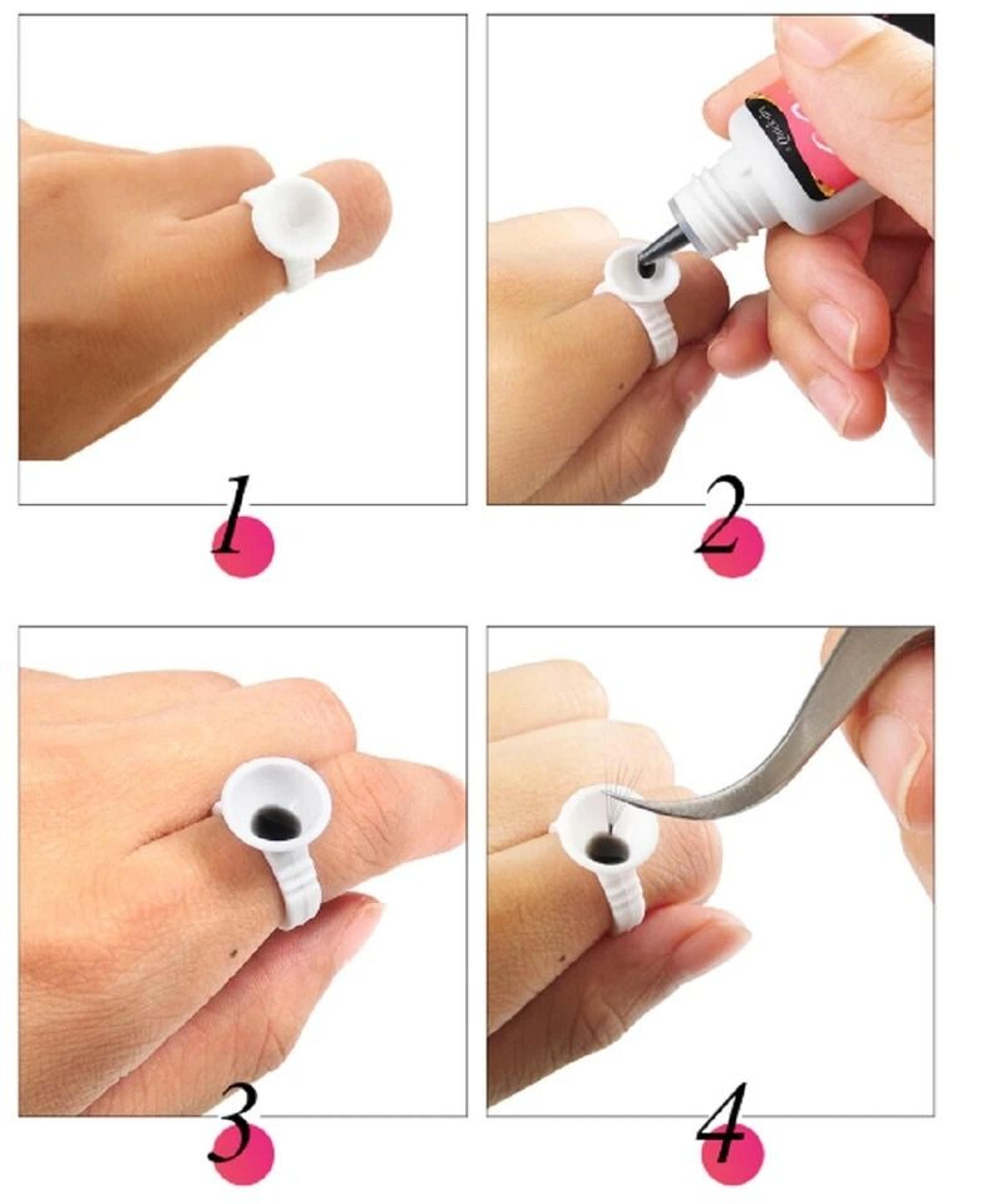 Disposable Glue Rings For Eyelash Extensions  Tattoo Pigment Cups Convenient  Hygienic Glue Holders 2