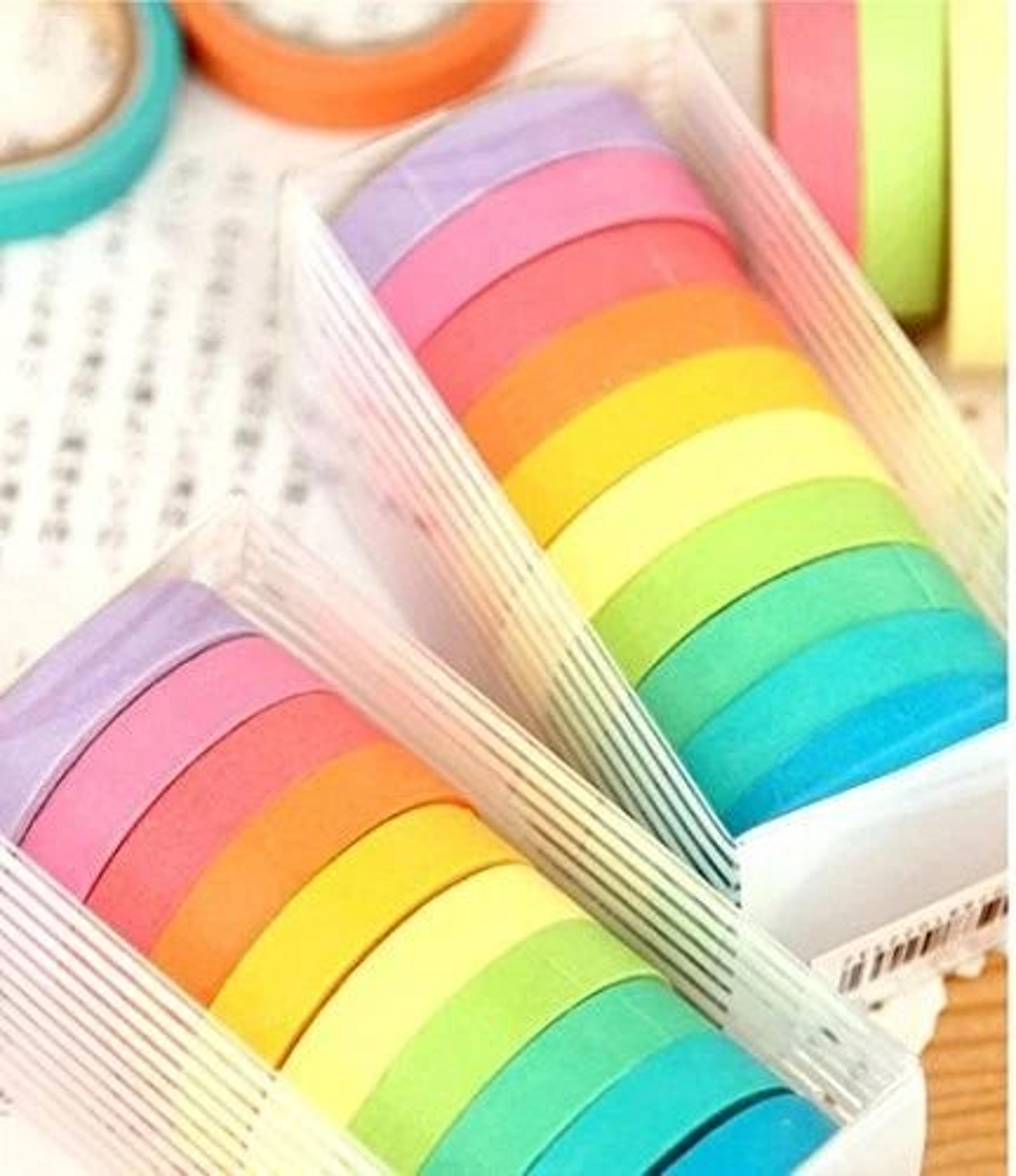rainbow writable washi tape set colorful adhesive craft & masking tape roll