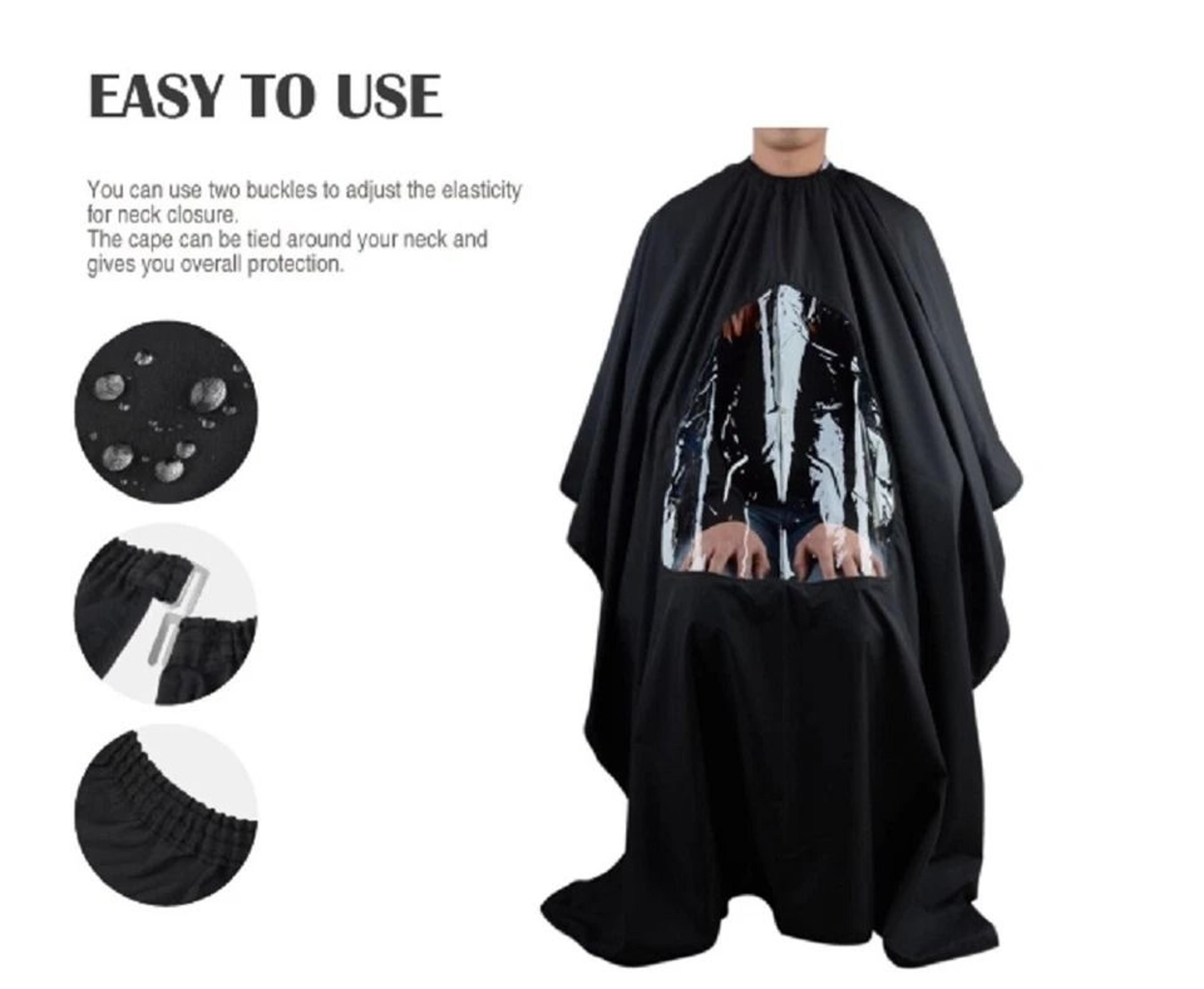 Hair Cutting Cape With Viewing Window Salon Barber Drape For Client Comfort And Precision 2