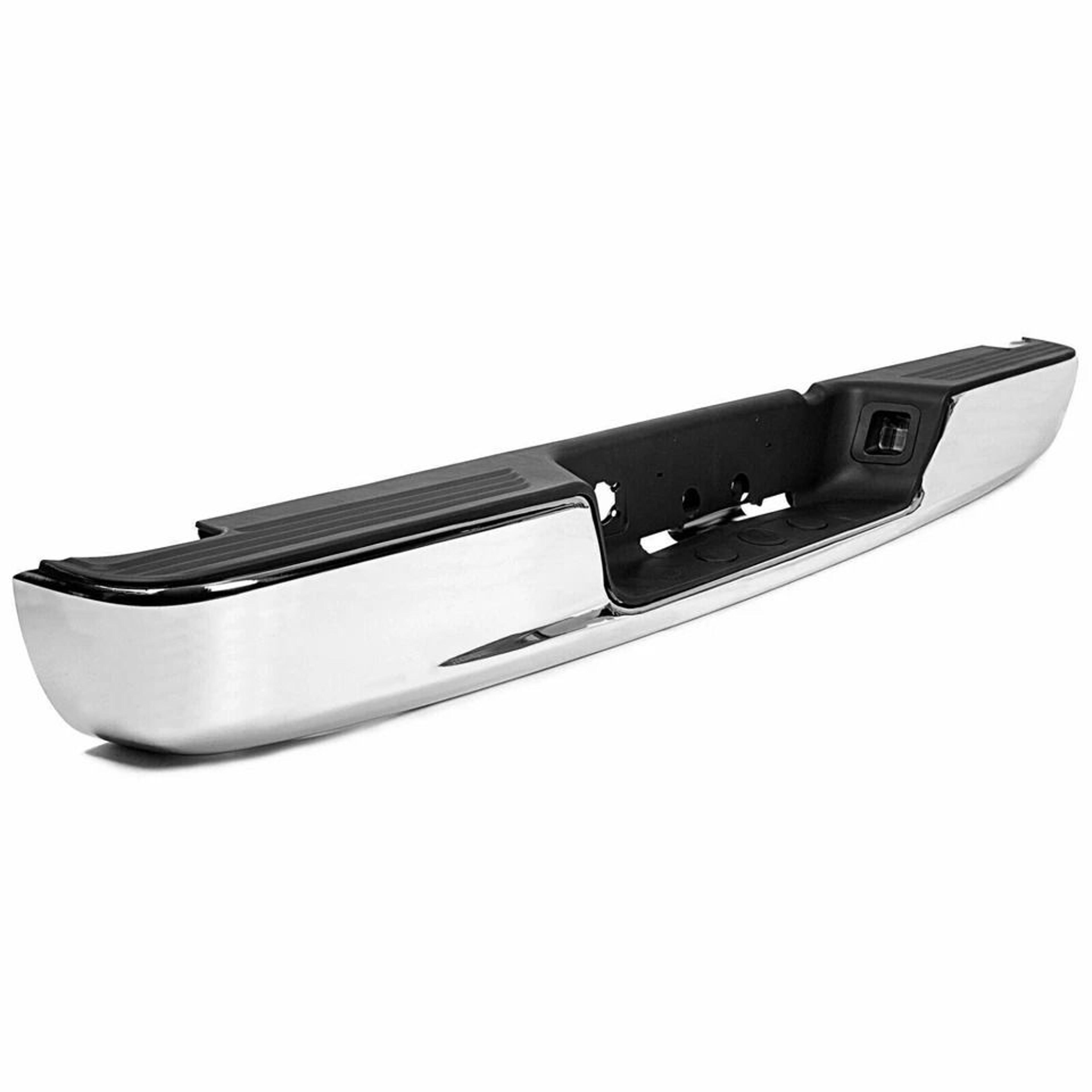 chrome rear step bumper assembly durable, stylish, easy to install