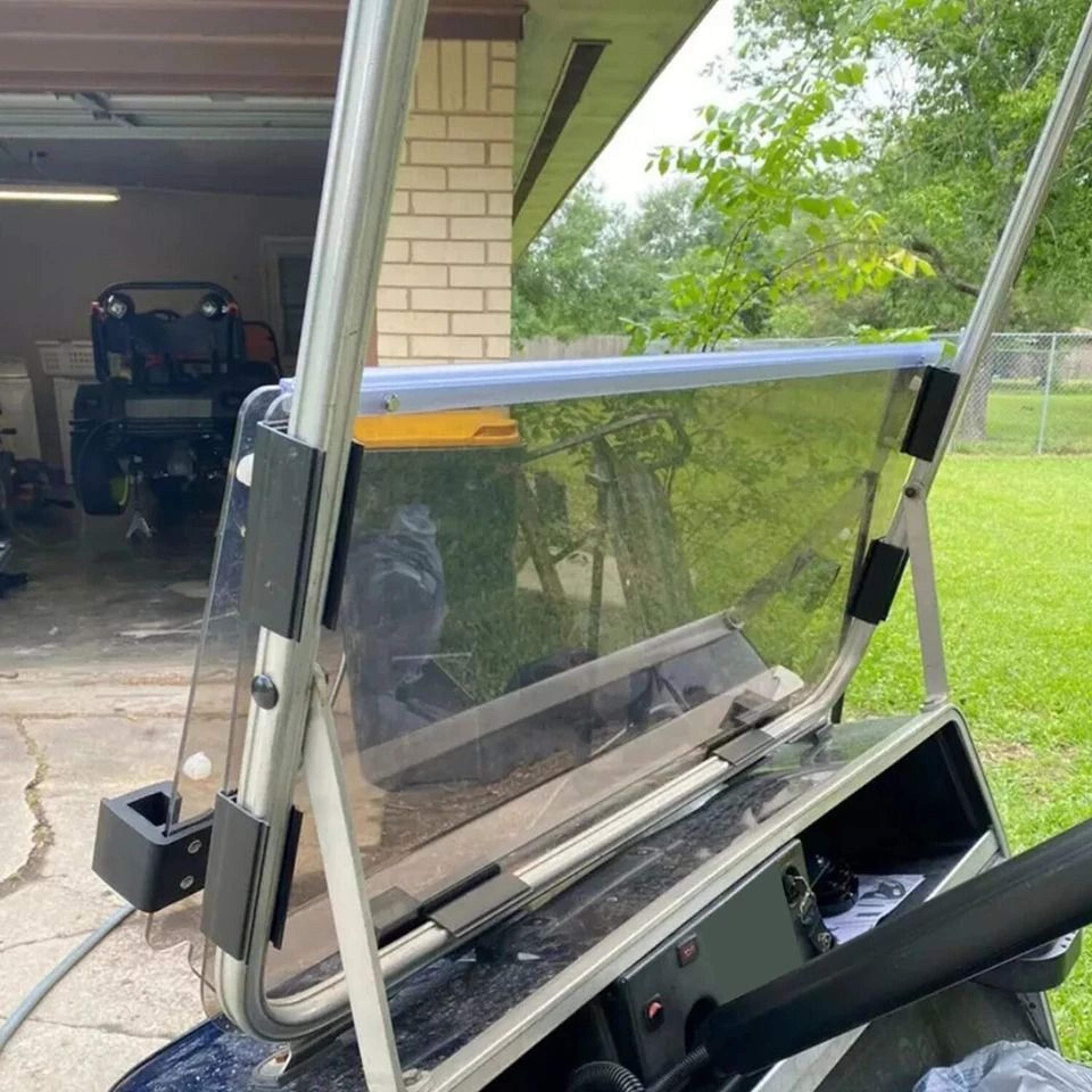 Folding Tinted Windshield For Club Car Durable ShatterResistant Windscreen For Golf Carts 5