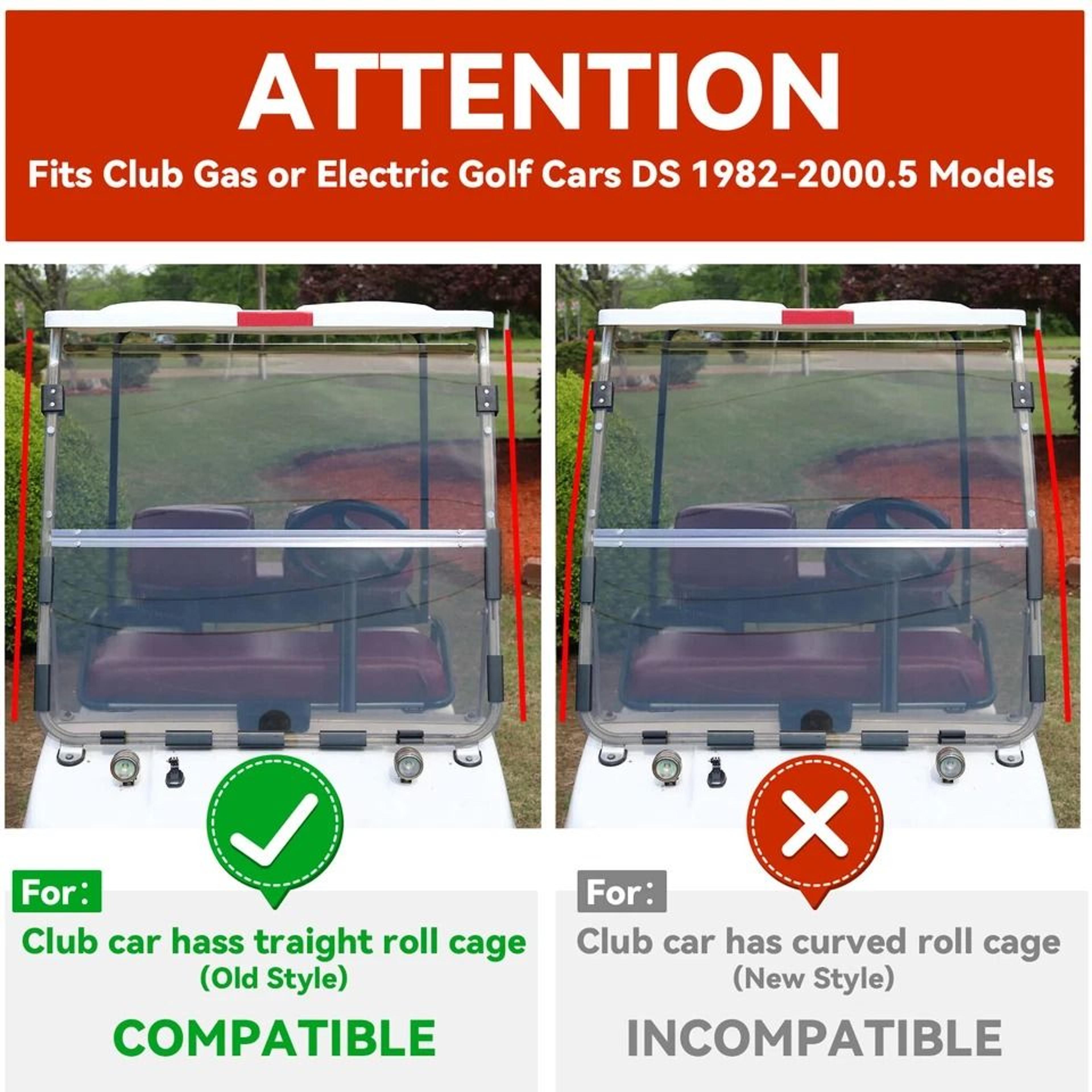 Folding Tinted Windshield For Club Car Durable ShatterResistant Windscreen For Golf Carts 6