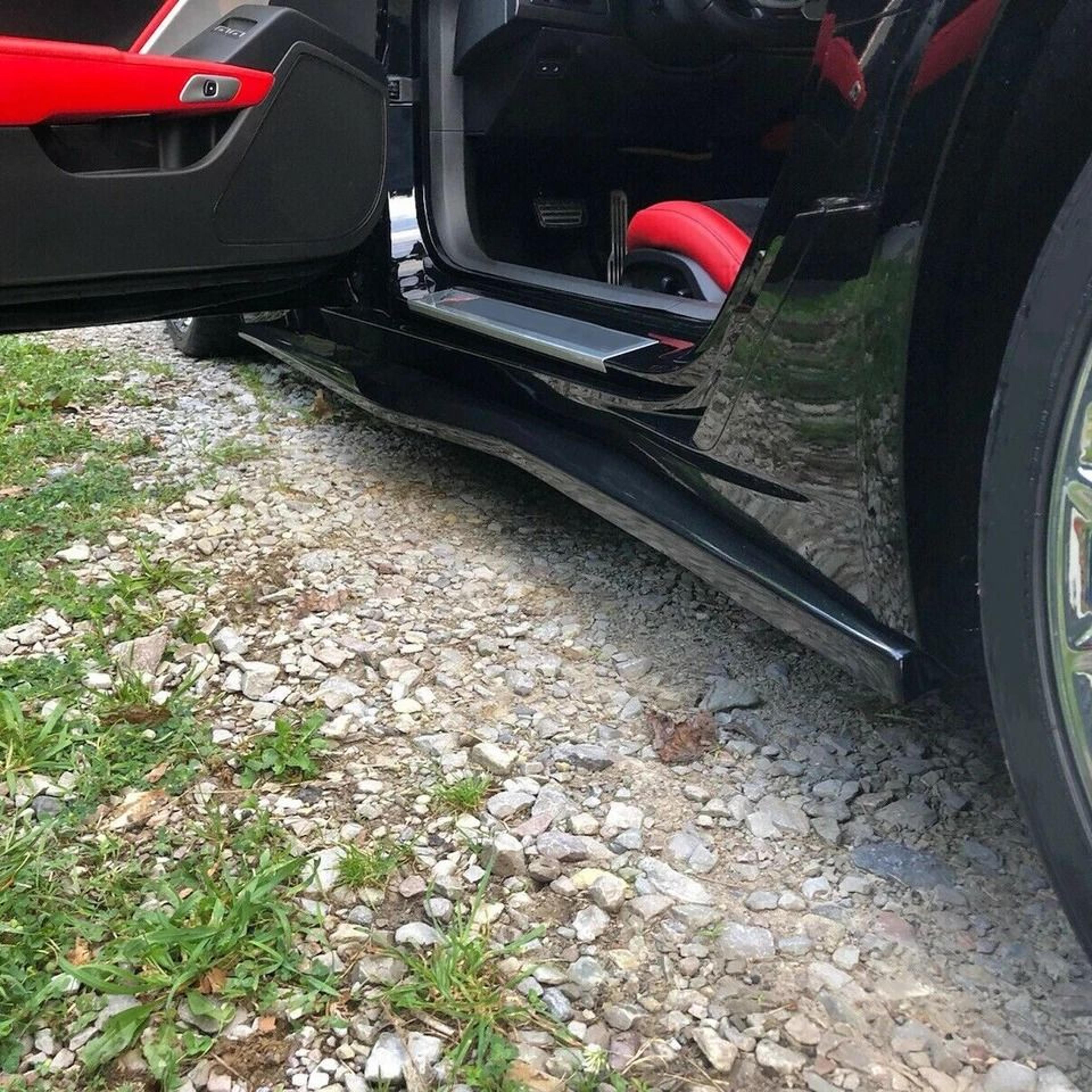 Black Z06 Style Side Skirt Extensions Splitter 9