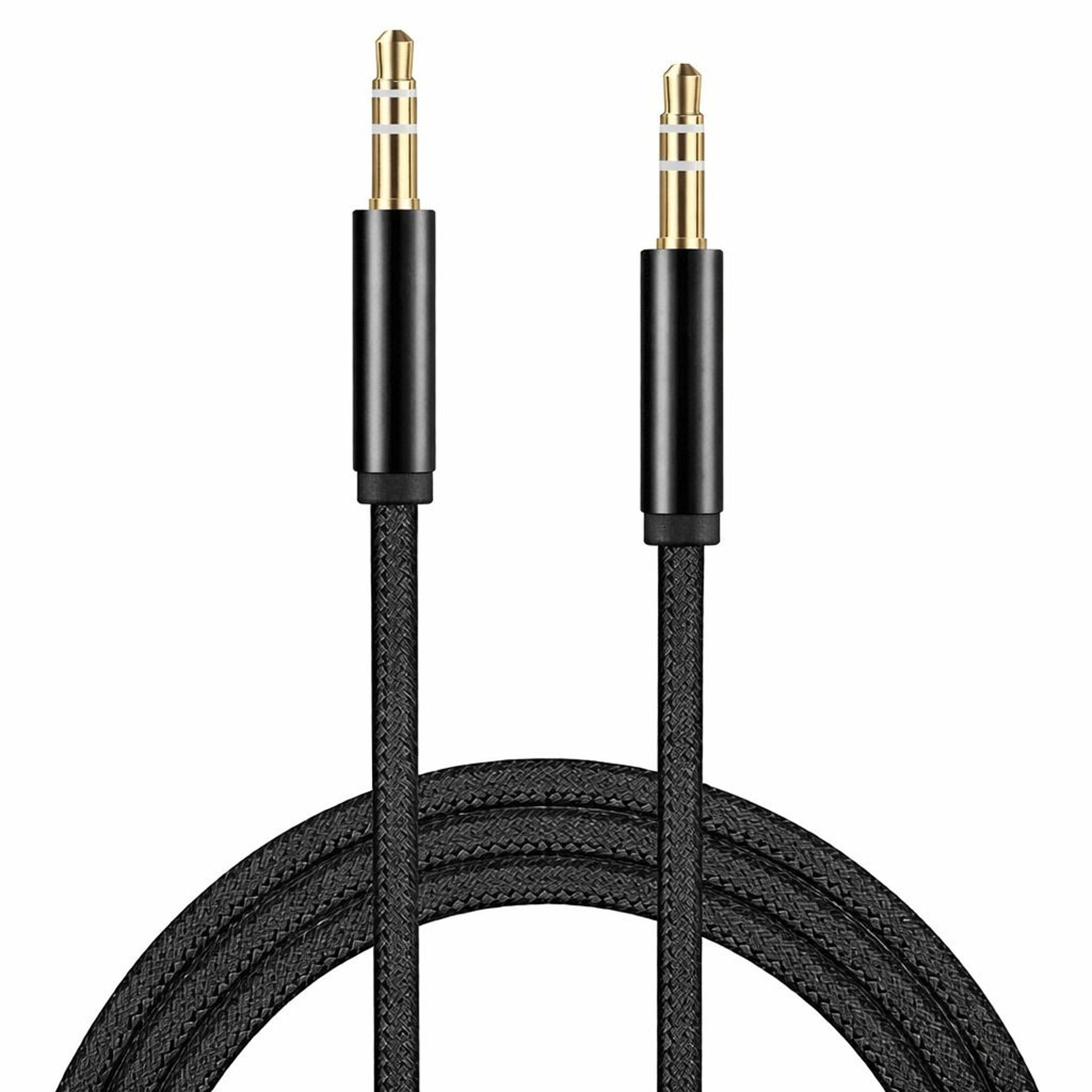 premium braided male to male stereo aux cable