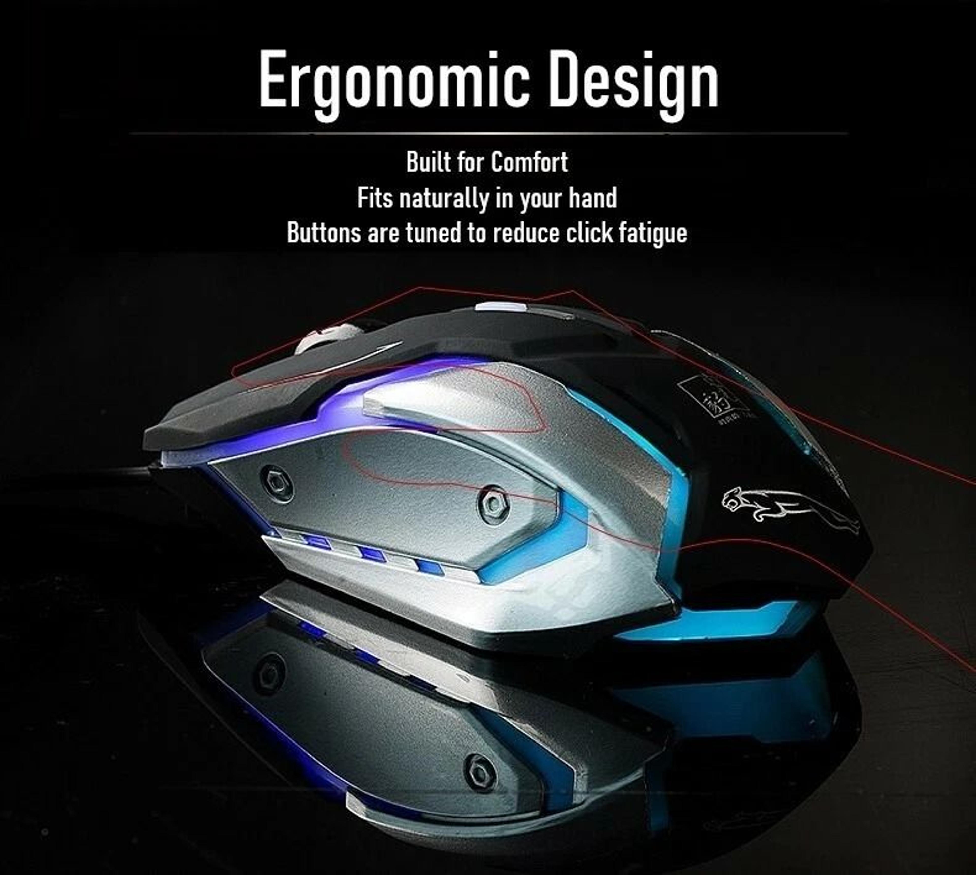 Gaming Mouse LED Breathing Fire Silent USB Wired For Laptop And PC 8