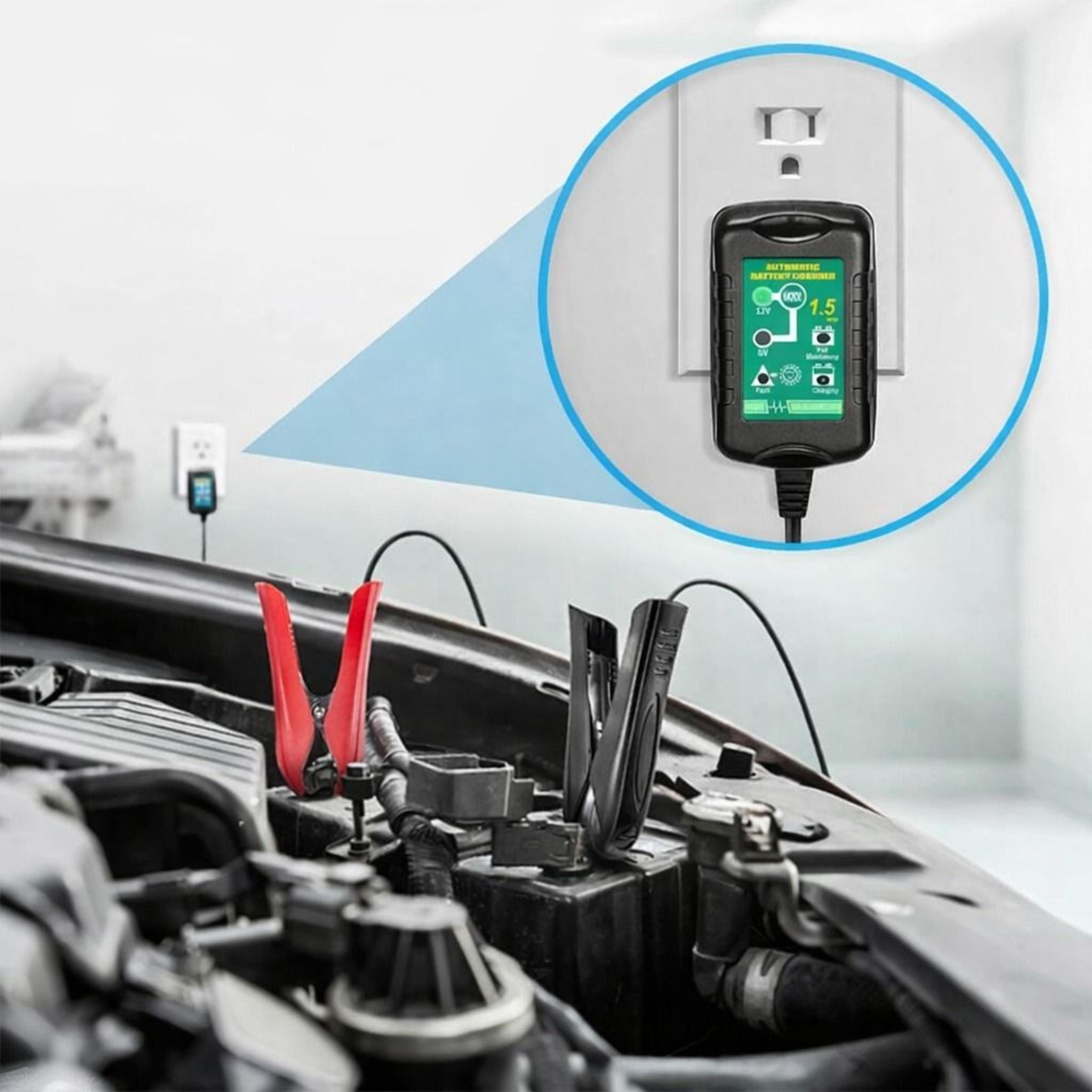 automatic battery charger maintainer for motorcycle & car trickle float with safety features