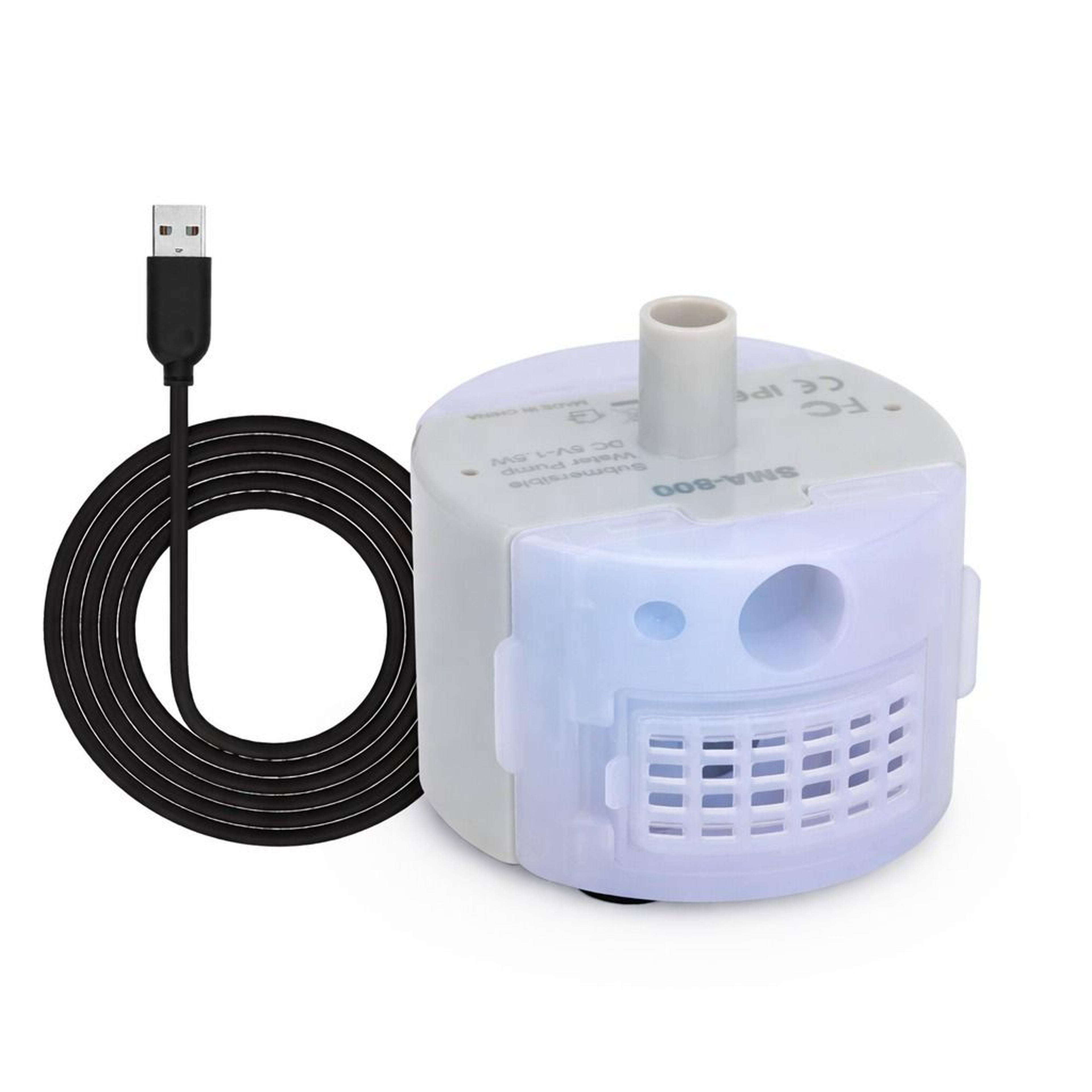 usb rechargeable led light cat water dispenser pump pet drinking fountain with ultra quiet motor