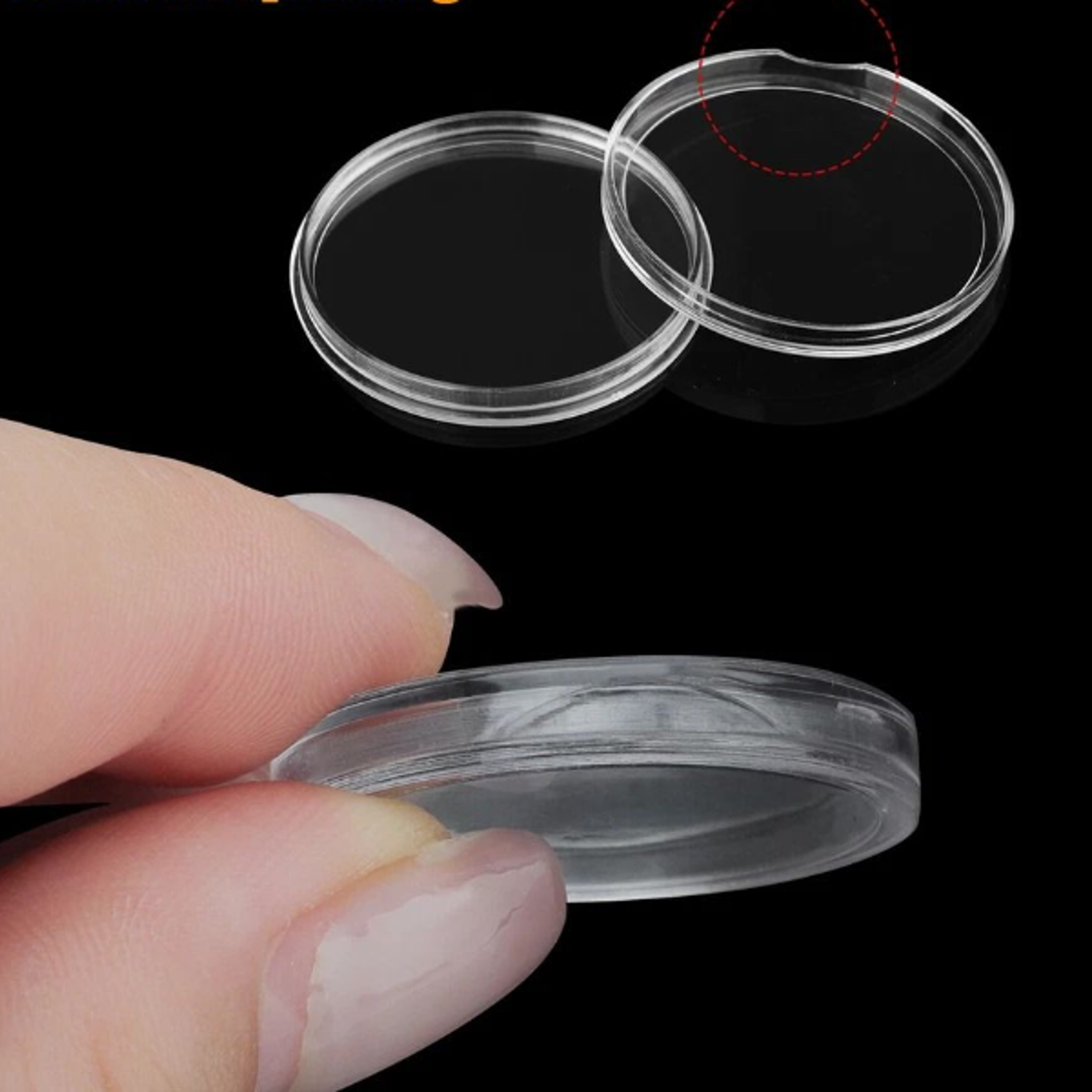clear coin storage box round capsules for coin collecting