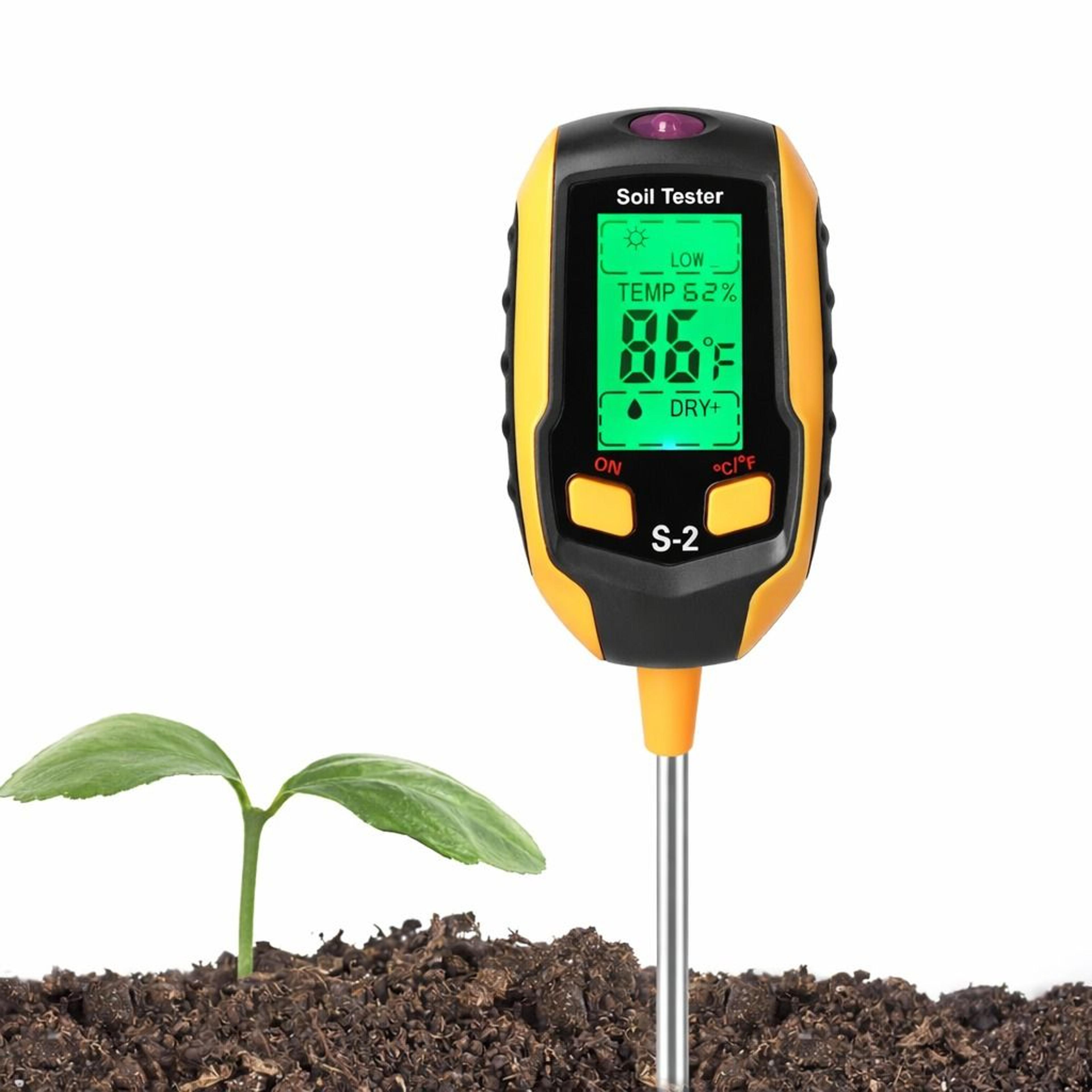 digital soil ph meter tester accurate moisture, humidity, light & temperature tester for garden plants