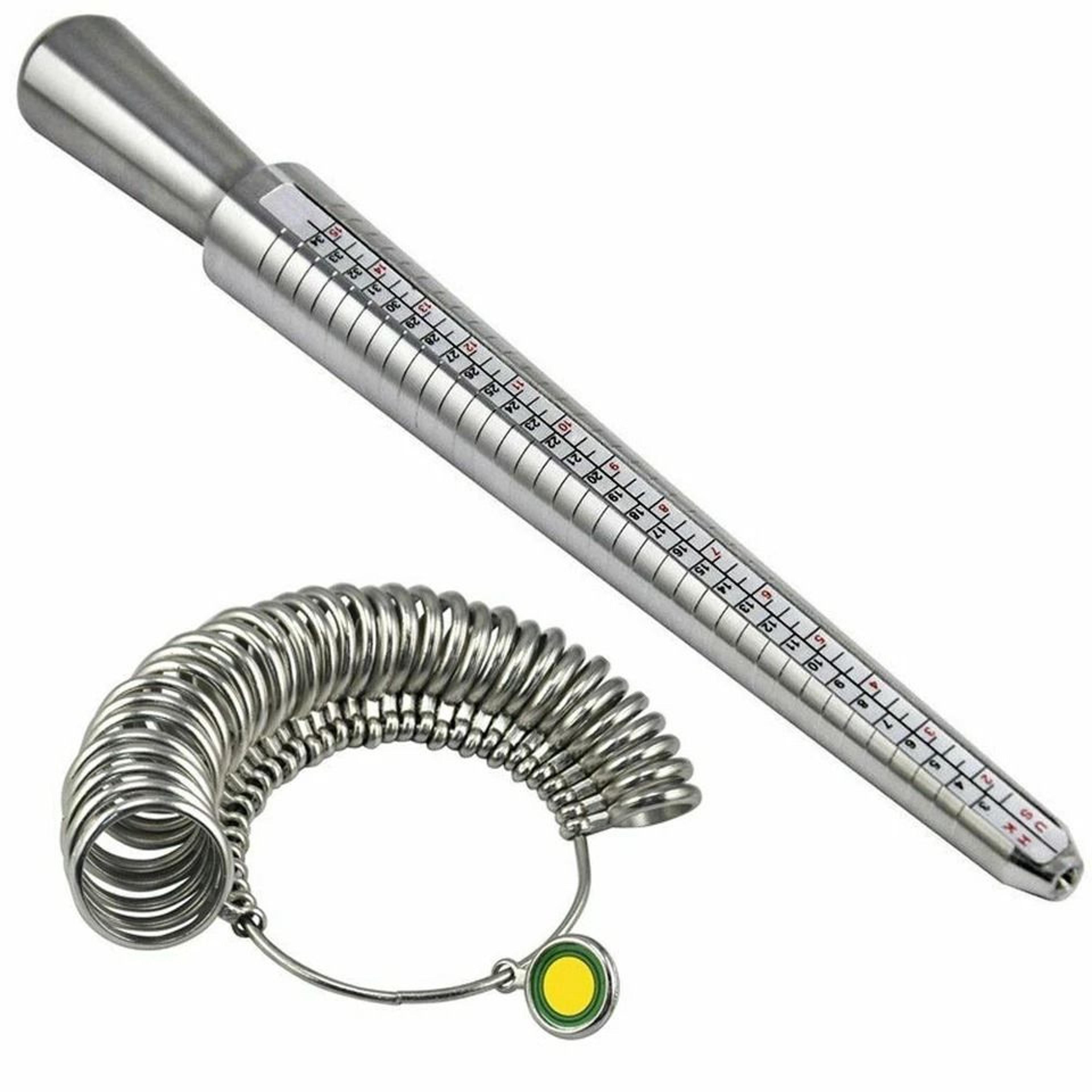 metal ring sizer gauge mandrel finger sizing measure stick jewelry sizing tool for accurate ring measurement