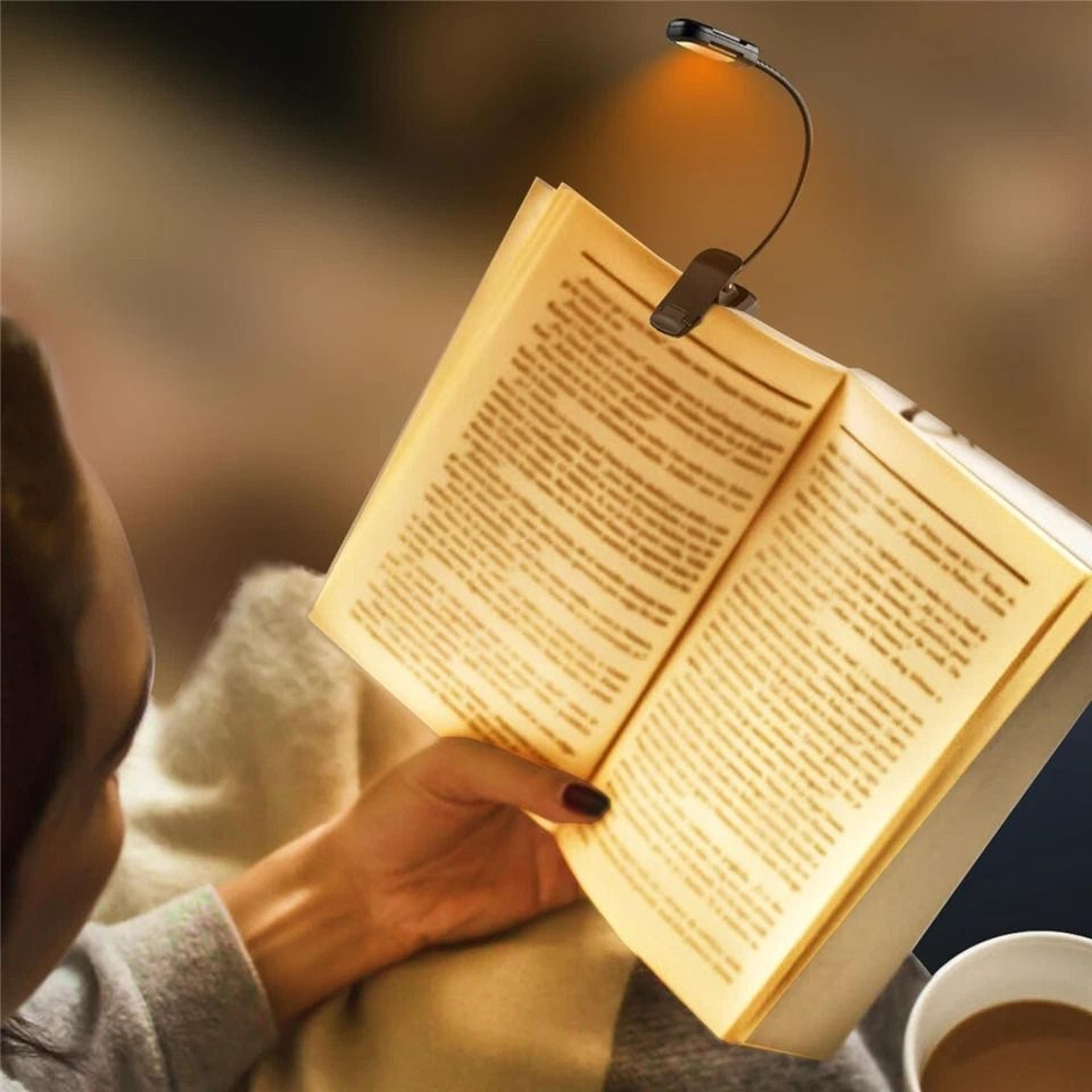 rechargeable led book light clip on flexible reading lamp