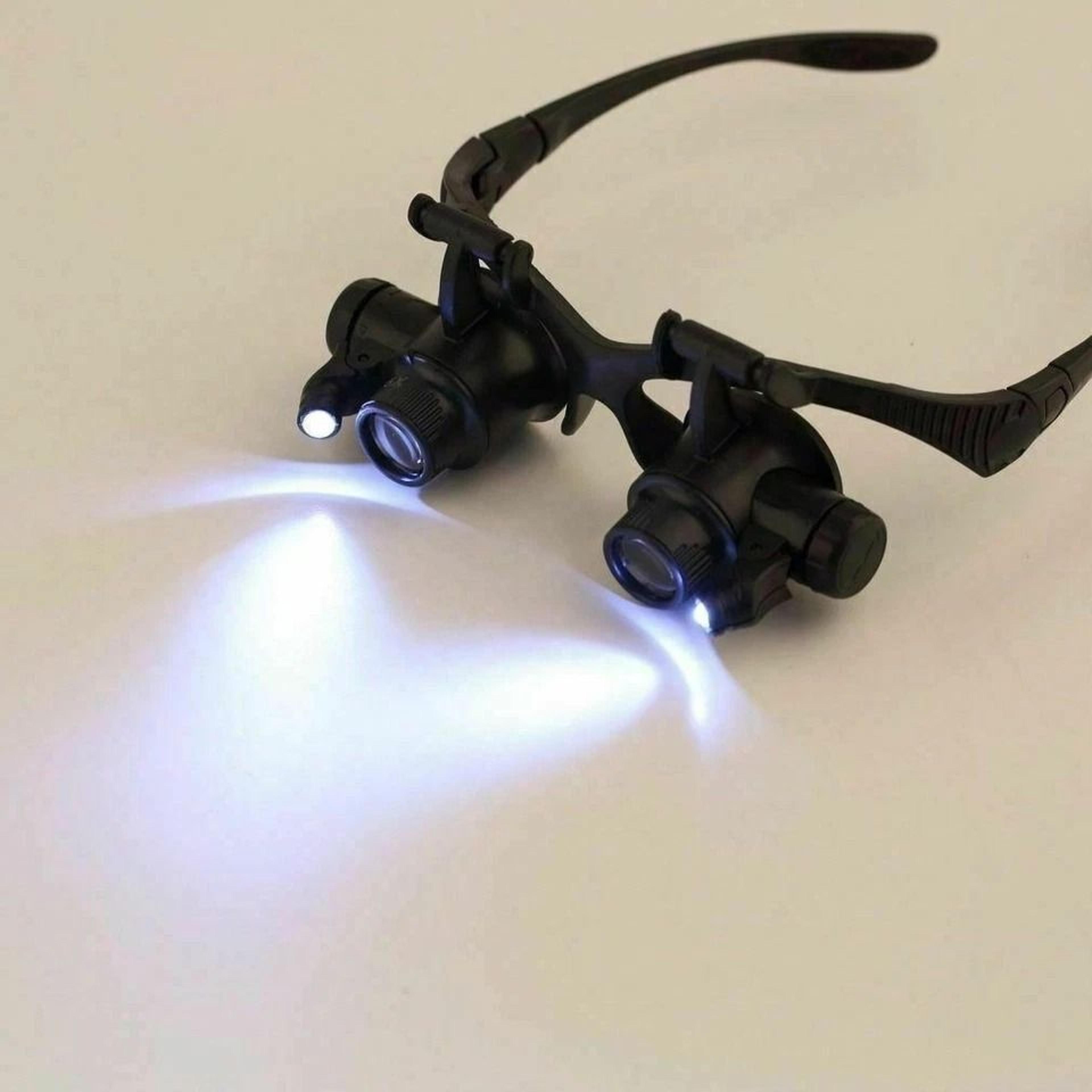 led head magnifier glasses with interchangeable lenses, jewelry loupe headband, precision watch repair tool