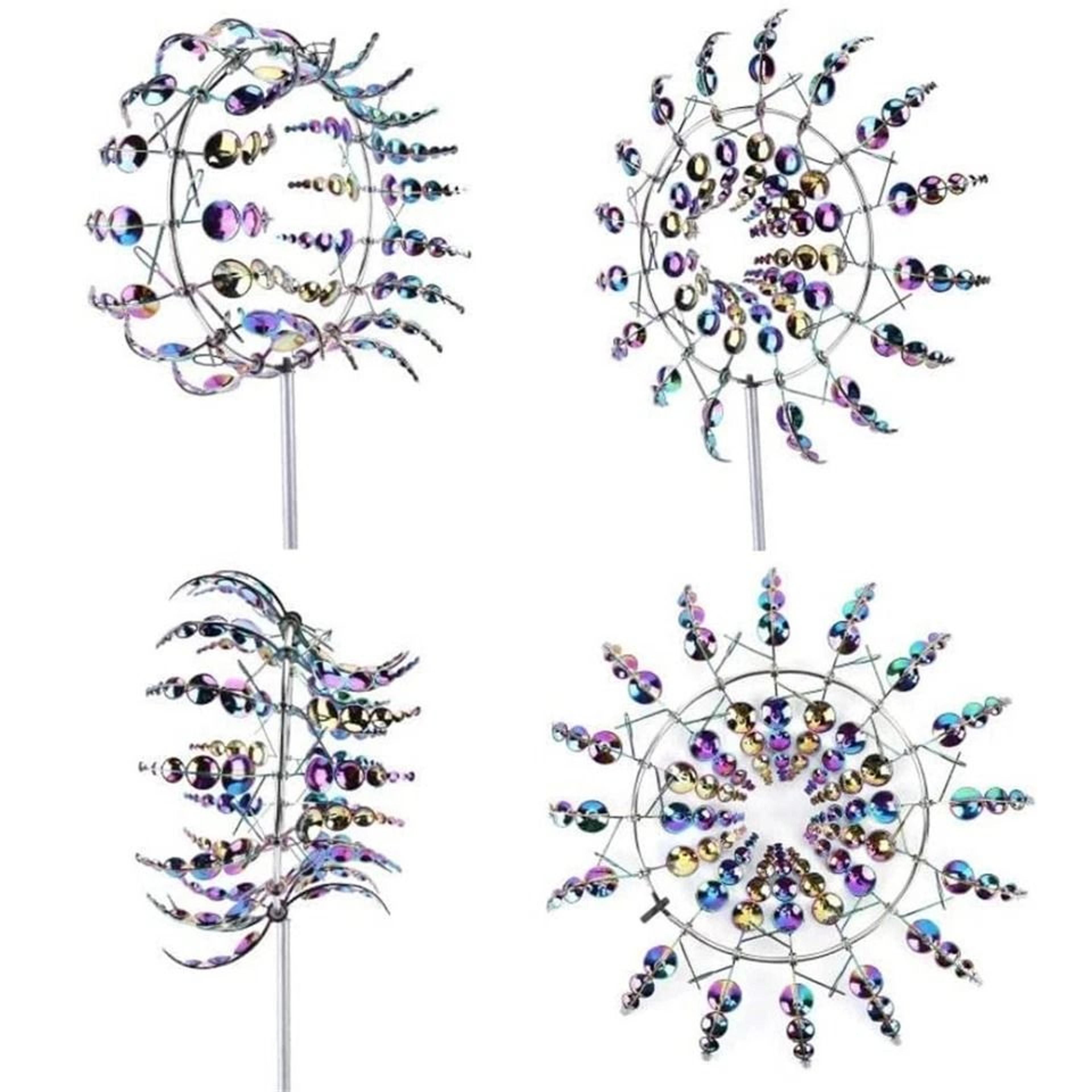 Magical Wind Powered Kinetic Windmill Sculpture Spinner Unique Garden Decoration Metal Yard Ornamen 2