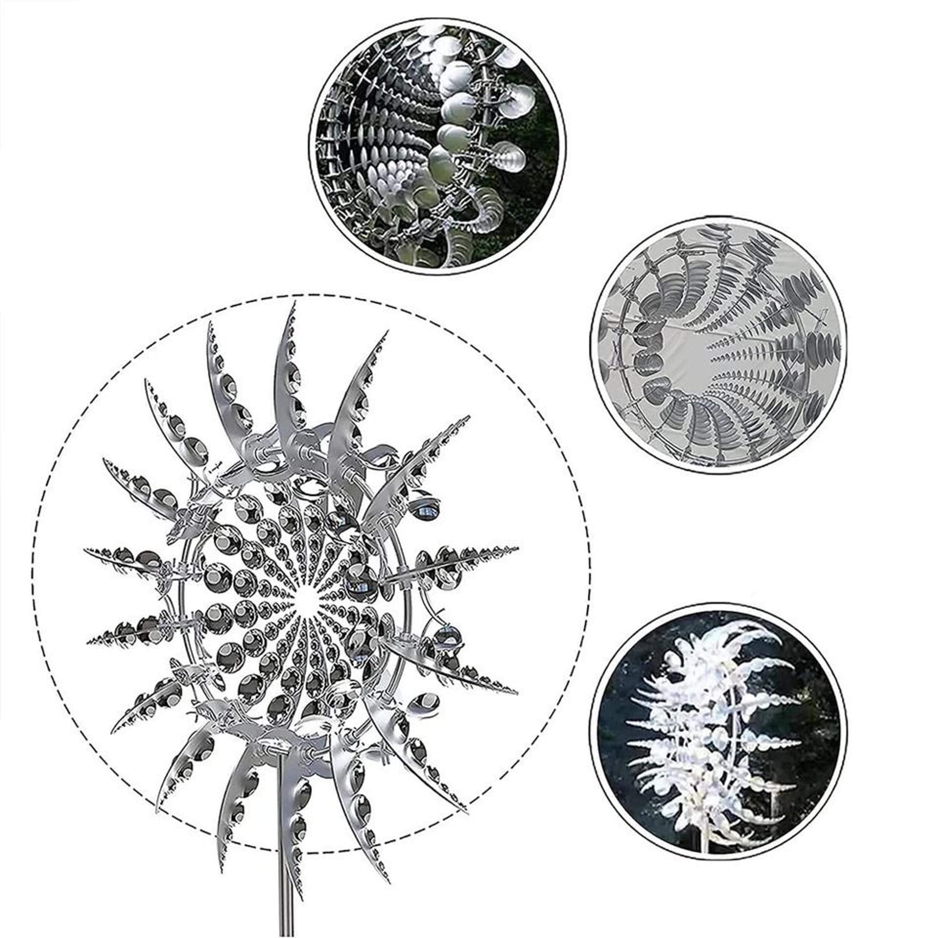 Magical Wind Powered Kinetic Windmill Sculpture Spinner Unique Garden Decoration Metal Yard Ornamen 4